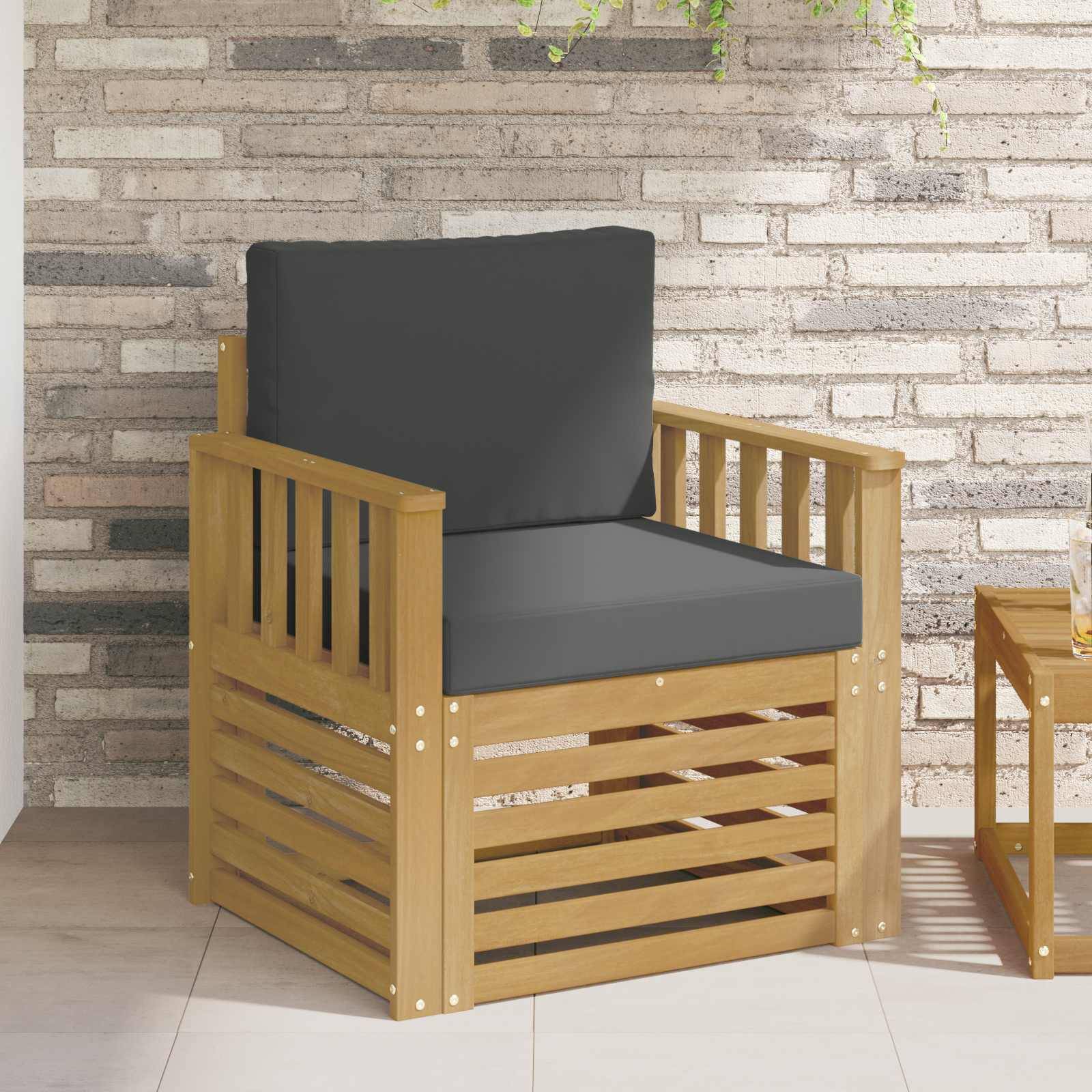 vidaXL 2 Stück Outdoor-Sofagarnitur Polyester Weiß und Anthrazit