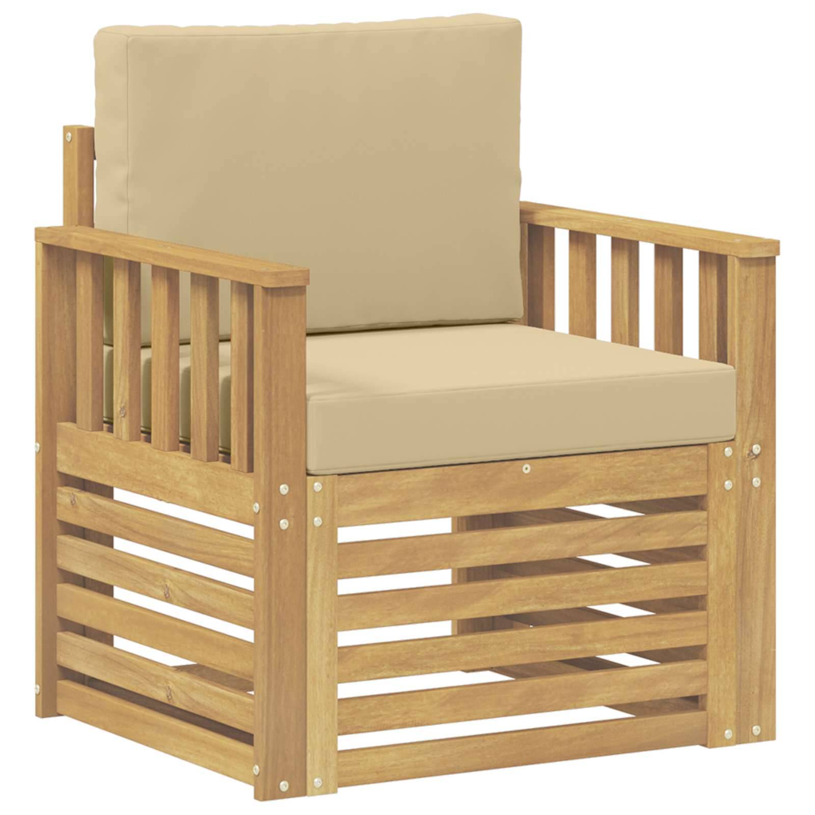 vidaXL 2 Stück Outdoor-Sofagarnitur Polyester Weiß und Beige