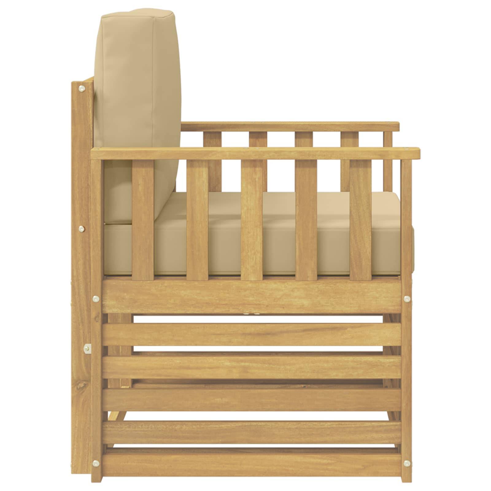 vidaXL 2 Stück Outdoor-Sofagarnitur Polyester Weiß und Beige