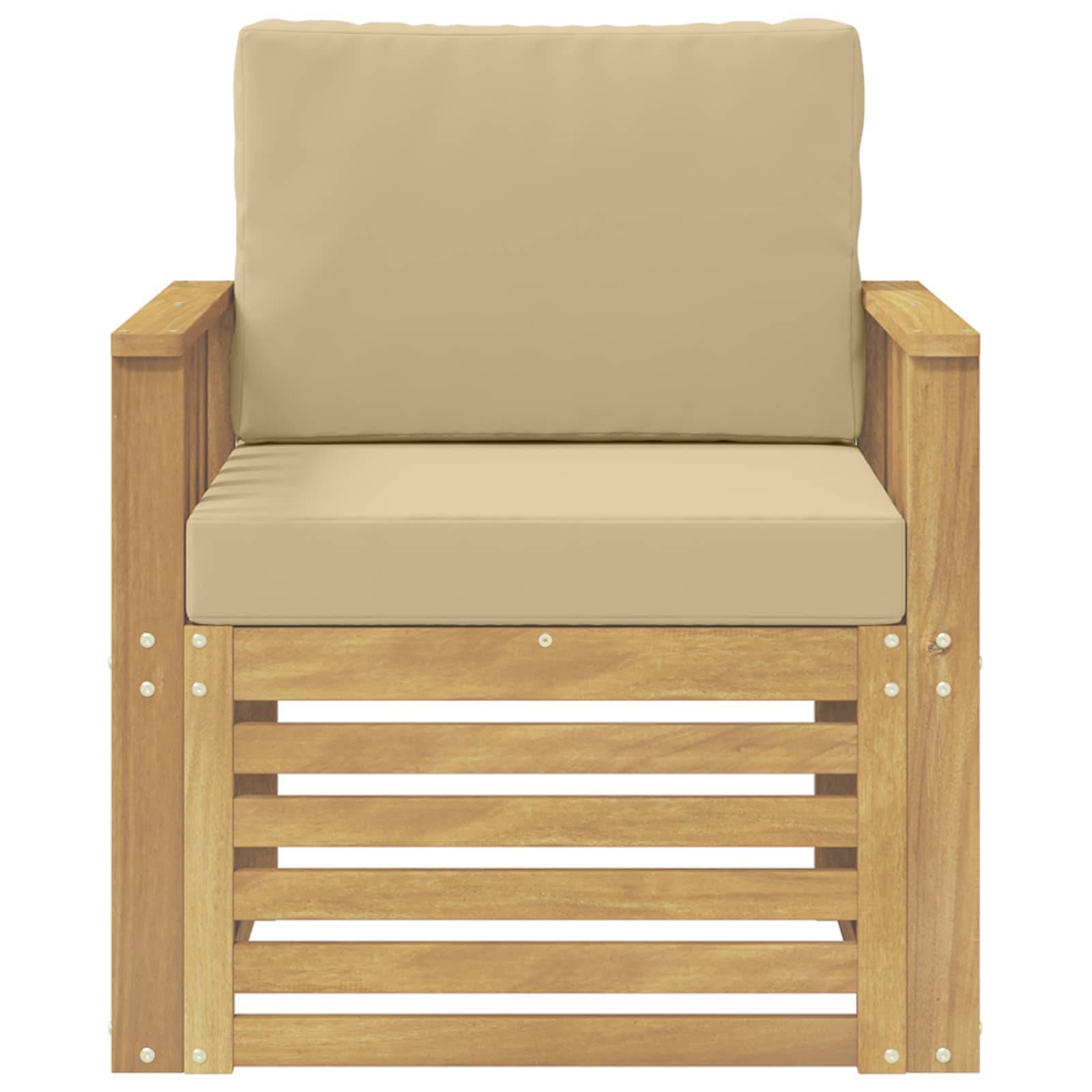 vidaXL 2 Stück Outdoor-Sofagarnitur Polyester Weiß und Beige