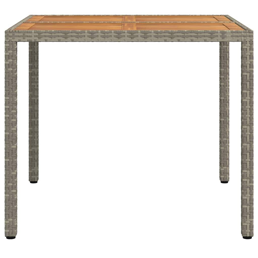 vidaXL Gartentisch Grau 90 x 90 x 75 cm Poly-Rattan