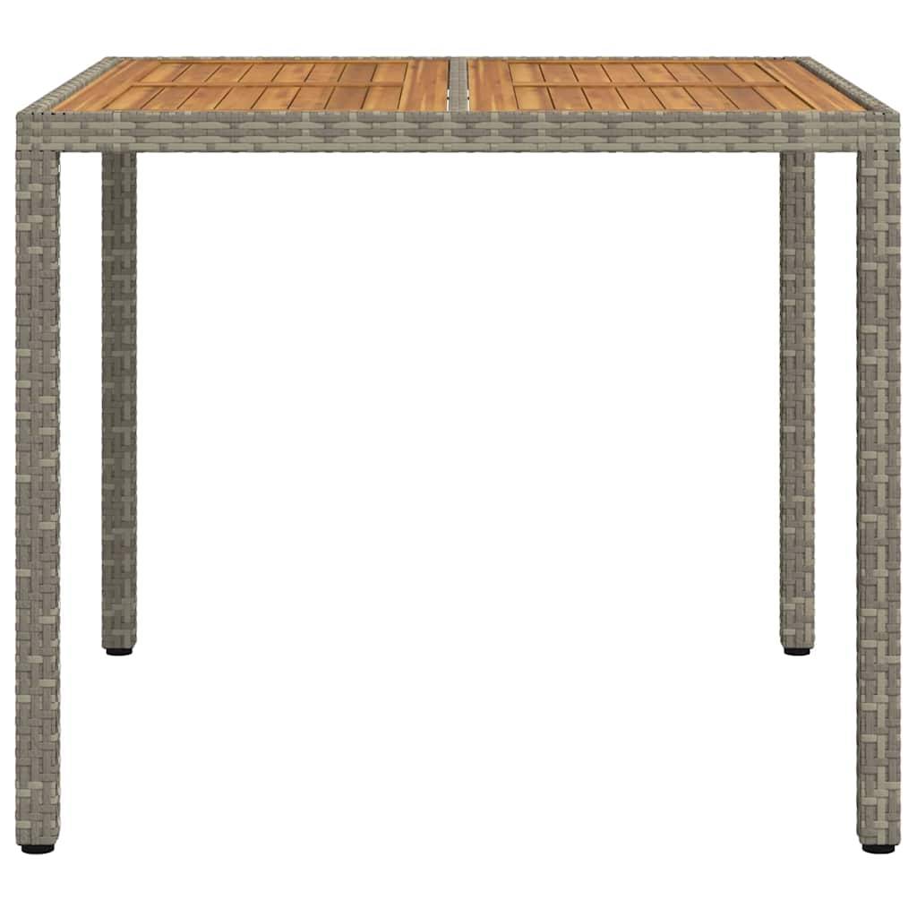 vidaXL Gartentisch Grau 90 x 90 x 75 cm Poly-Rattan