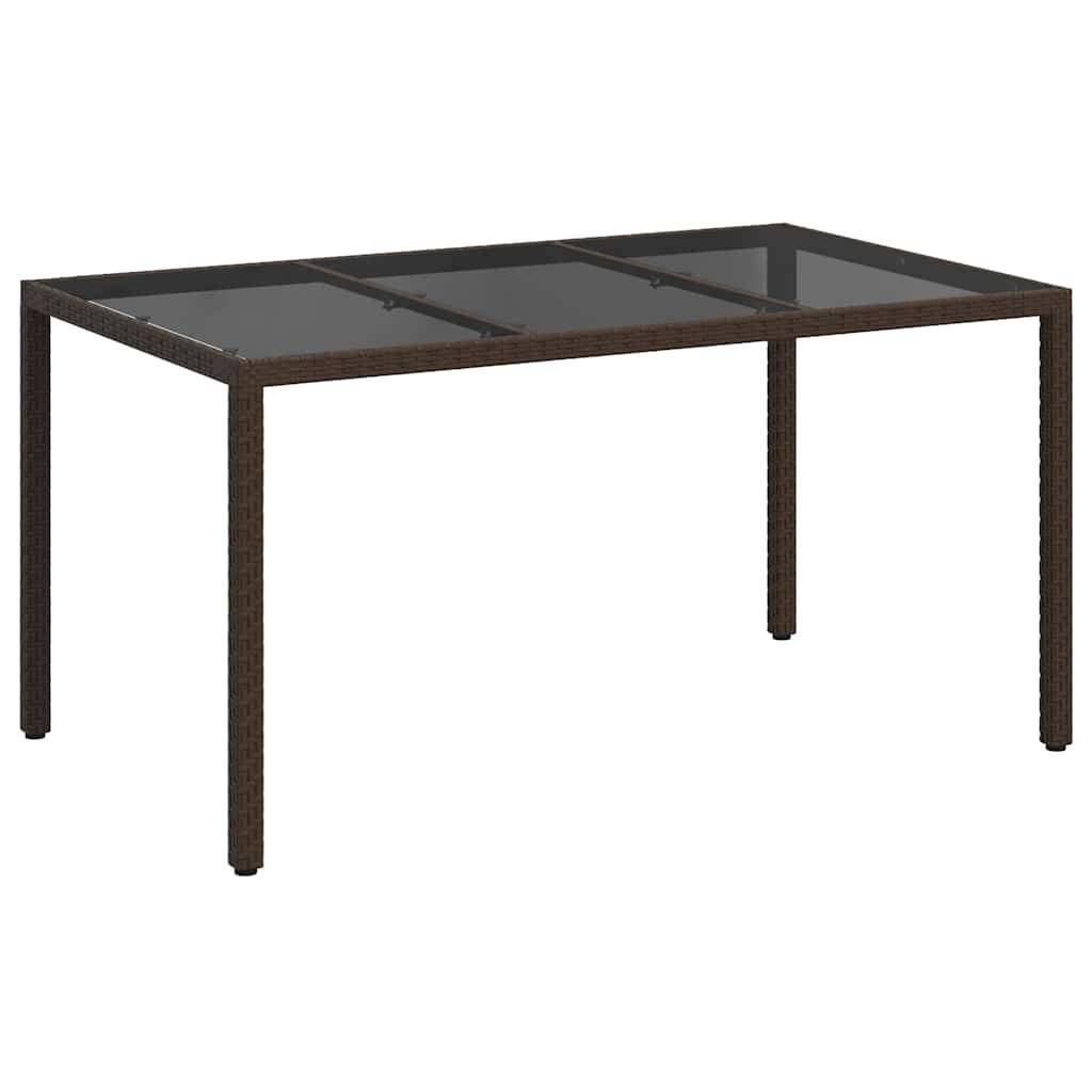 vidaXL Gartentisch Braun 150 x 90 x 75 cm Poly-Rattan