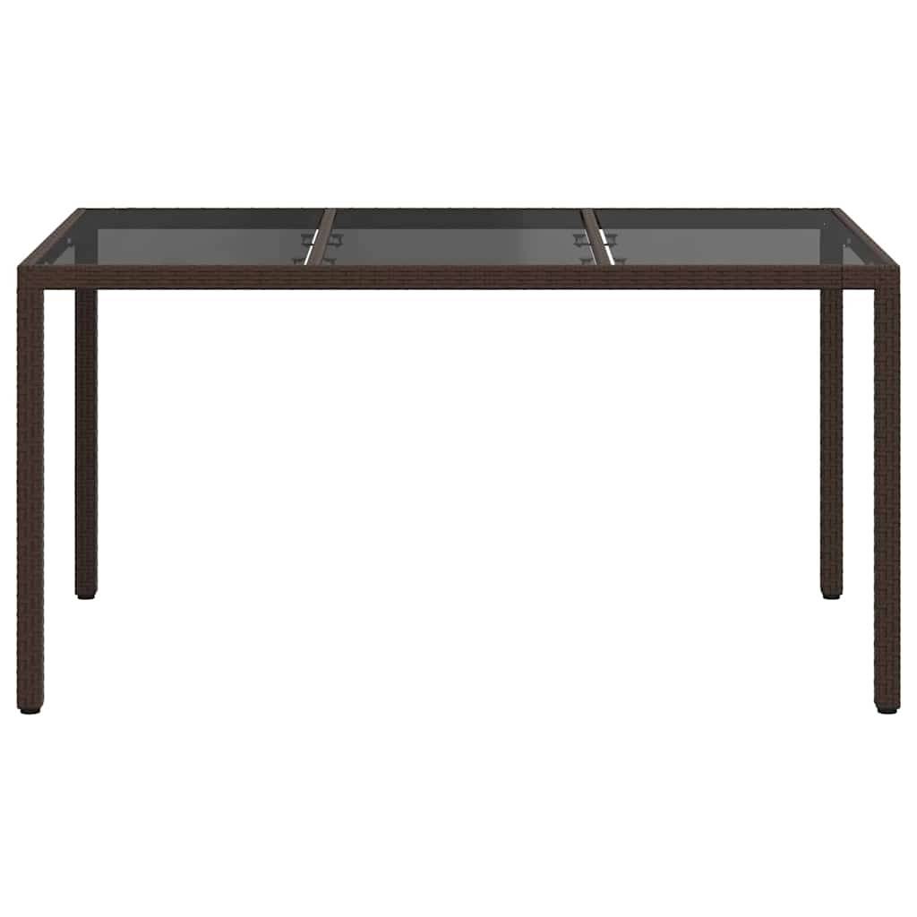 vidaXL Gartentisch Braun 150 x 90 x 75 cm Poly-Rattan
