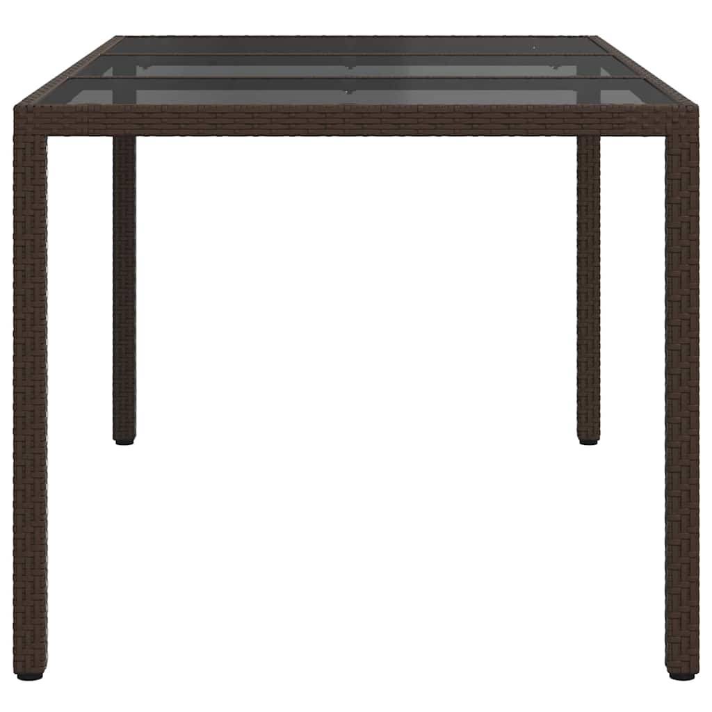 vidaXL Gartentisch Braun 150 x 90 x 75 cm Poly-Rattan