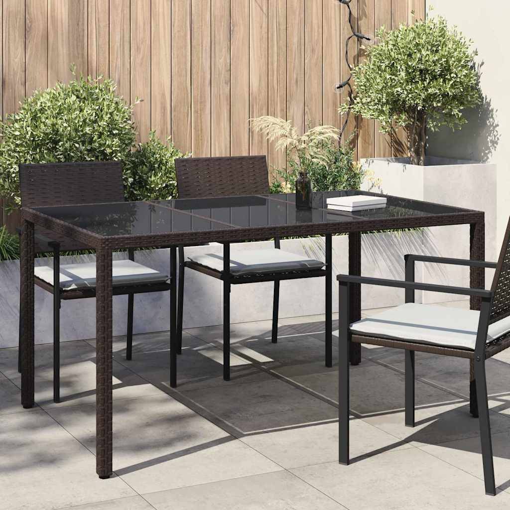 vidaXL Gartentisch Braun 150 x 90 x 75 cm Poly-Rattan