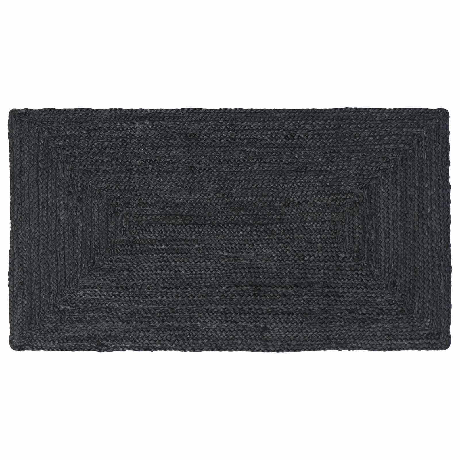 vidaXL Bereichsteppiche Rechtwinklig Dunkelgrau 60 x 110 cm Jute
