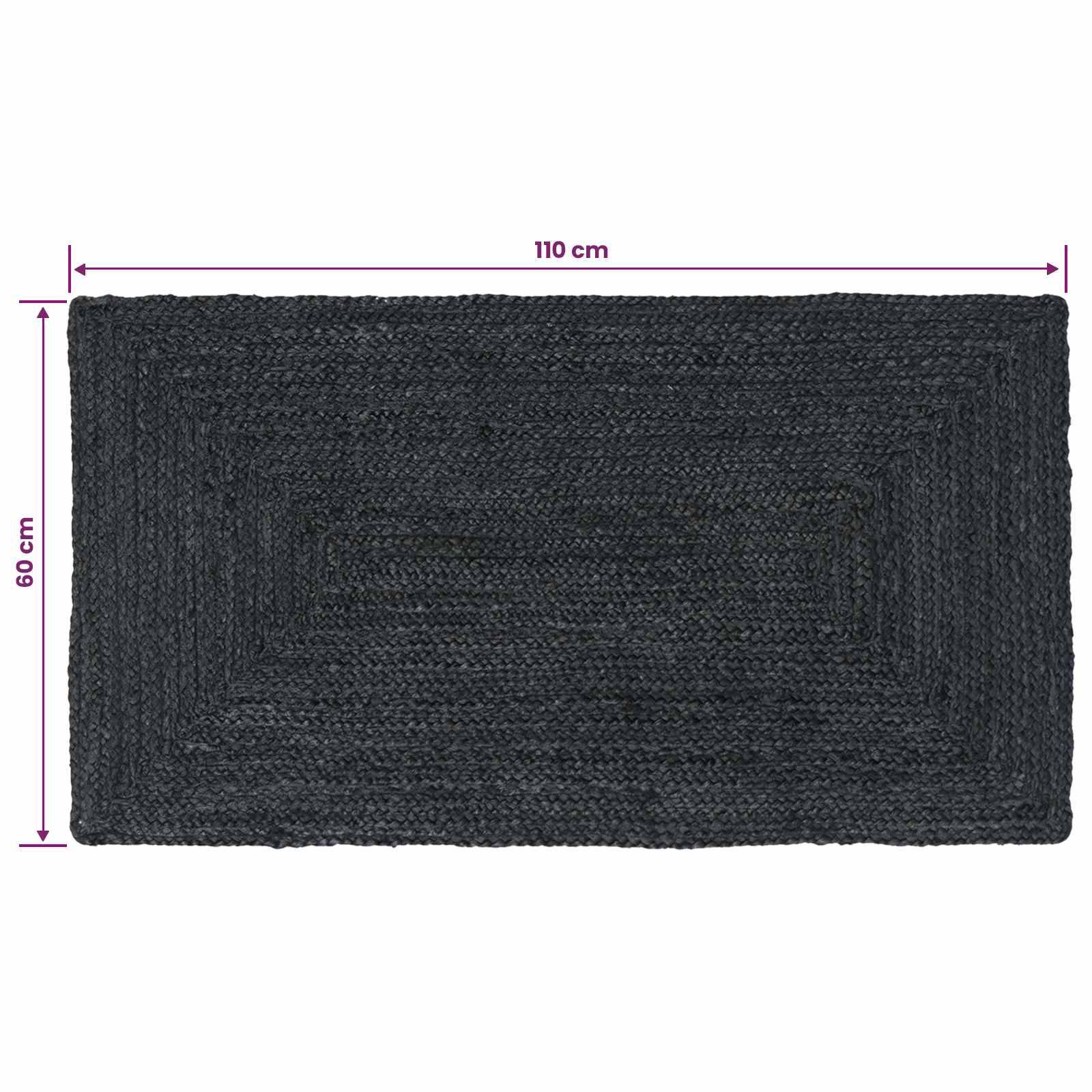 vidaXL Bereichsteppiche Rechtwinklig Dunkelgrau 60 x 110 cm Jute