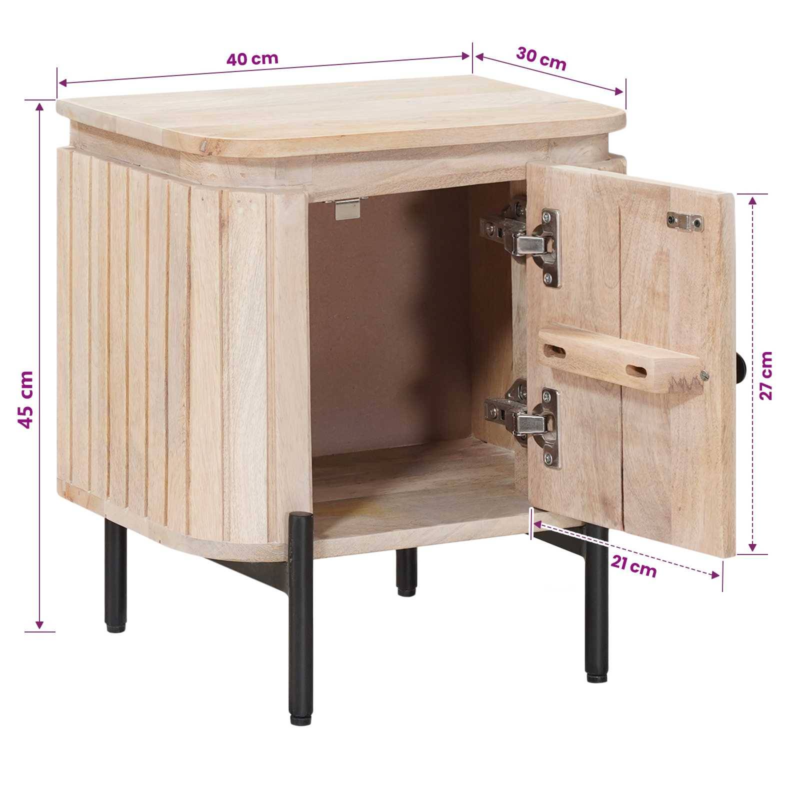 vidaXL Handgefertigter Nachttisch Weiß 40 x 30 x 45 cm