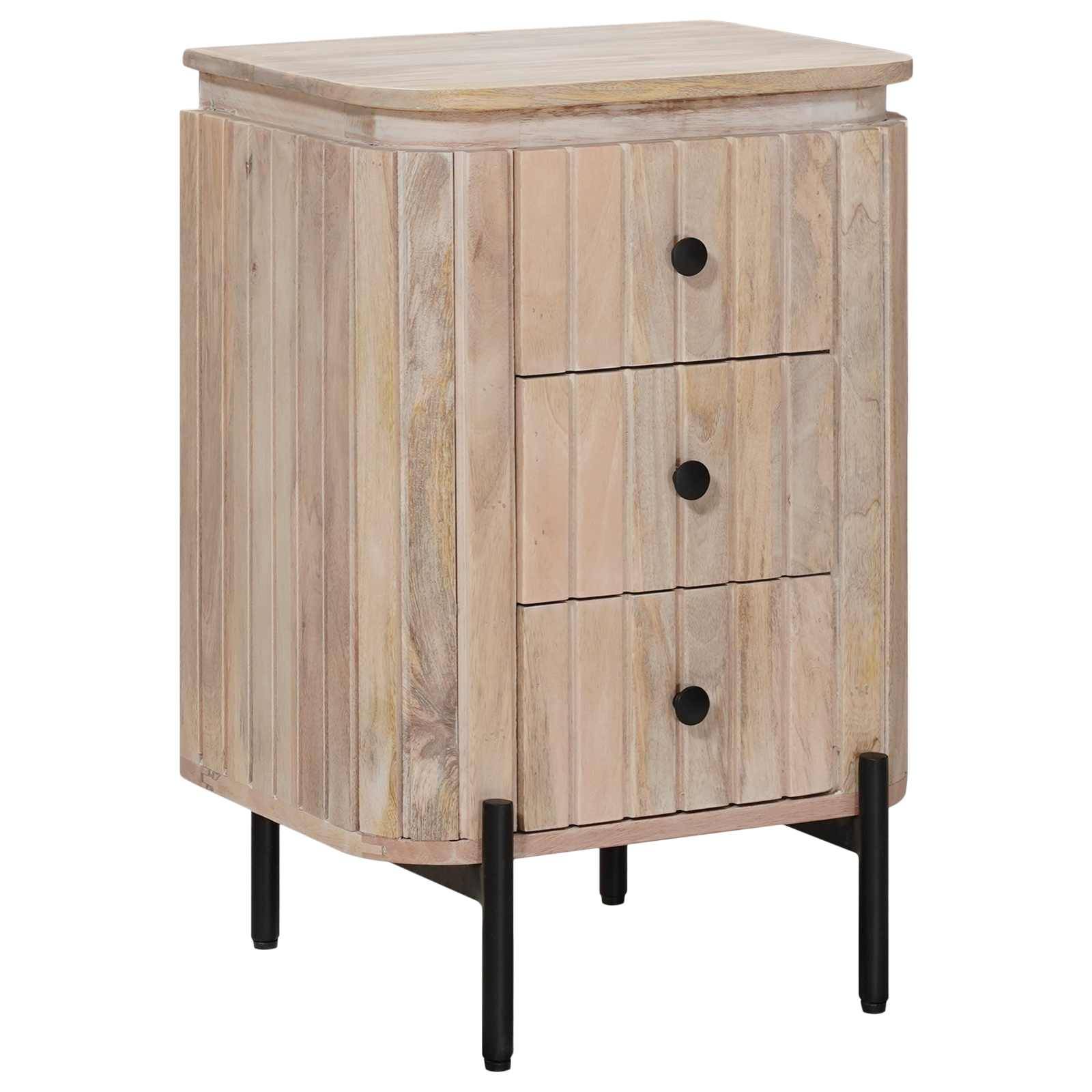 vidaXL Handgefertigter Nachttisch Weiß 40 x 30 x 60 cm