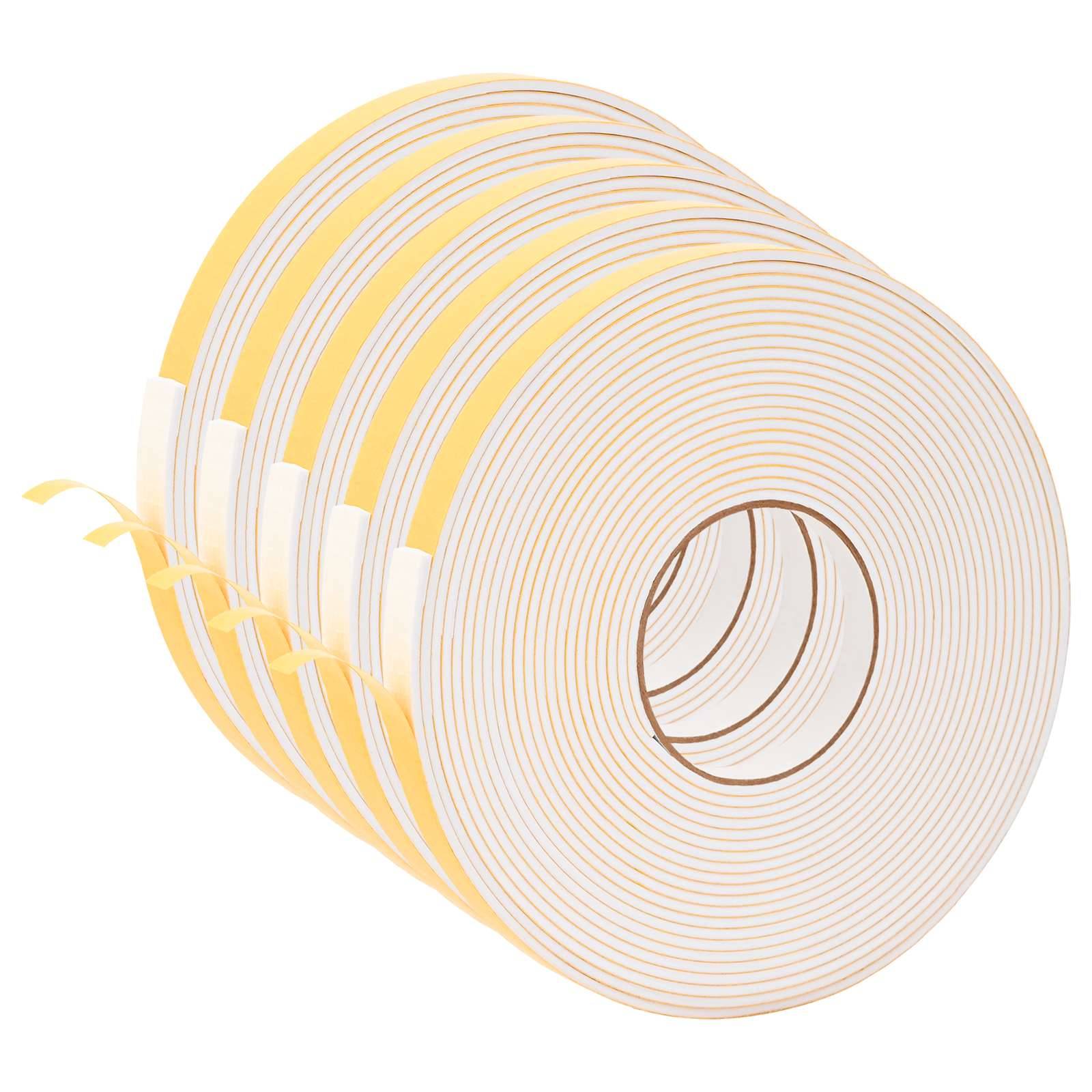 vidaXL Selbstklebendes Schaumstoffband 5 pcs Weiß 15 mm x 10 m