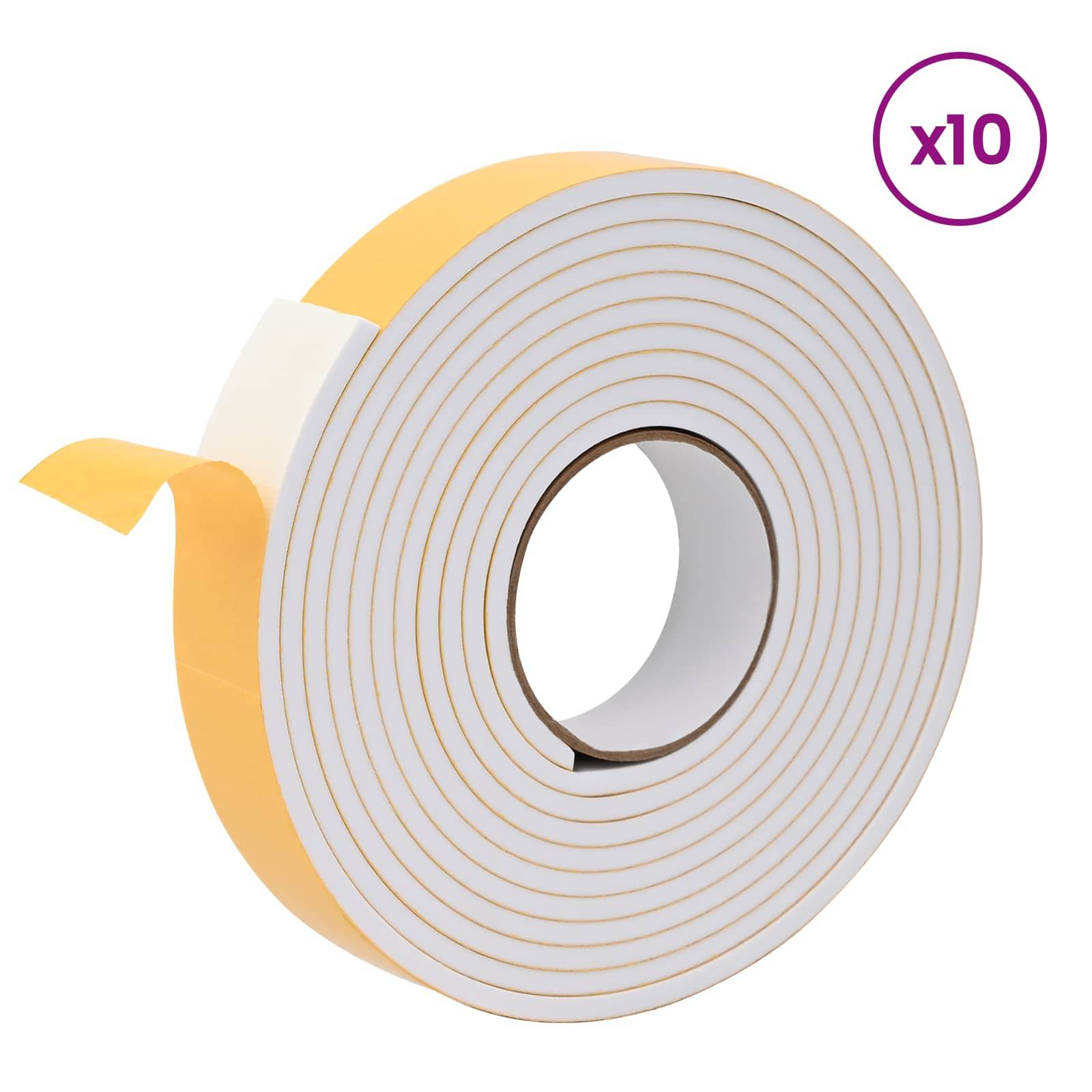 vidaXL Selbstklebendes Schaumstoffband 10 pcs Weiß 30mm x 5m CR-Schaum