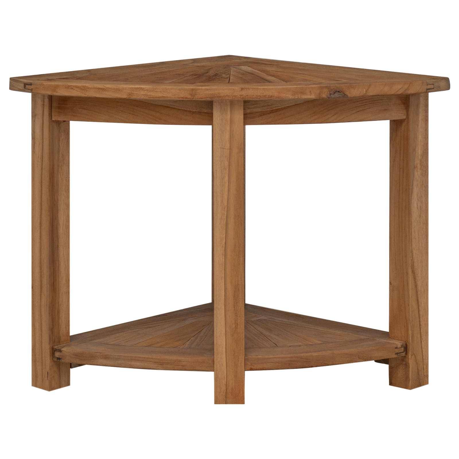 vidaXL Bad Beistelltisch Natur 45 x 45 x 46 cm Massivholz Teak