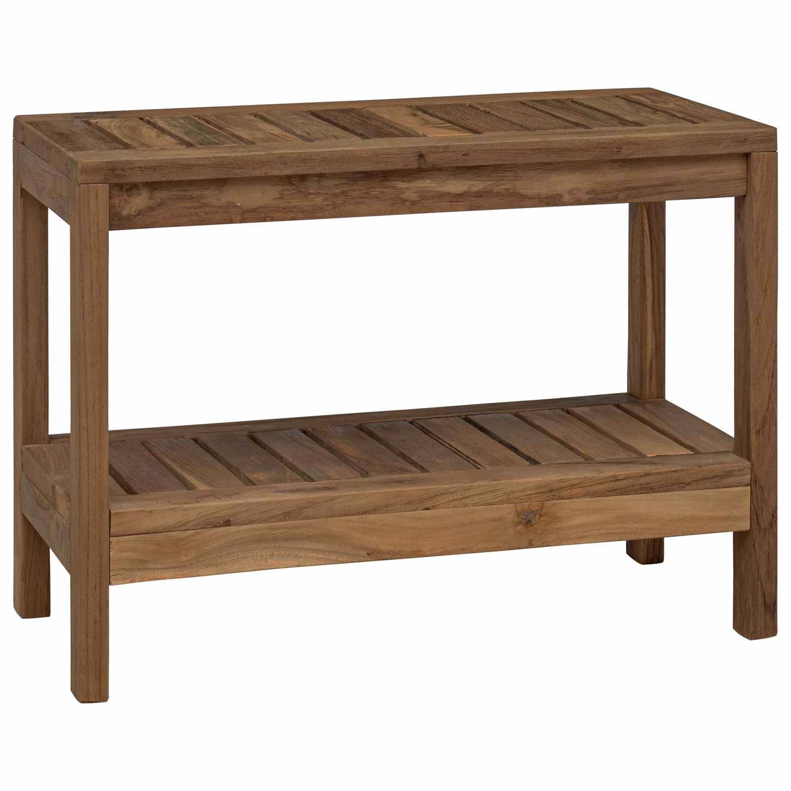 vidaXL Badezimmer Beistelltisch Natur 60 x 30 x 45 cm Massivholz Teak