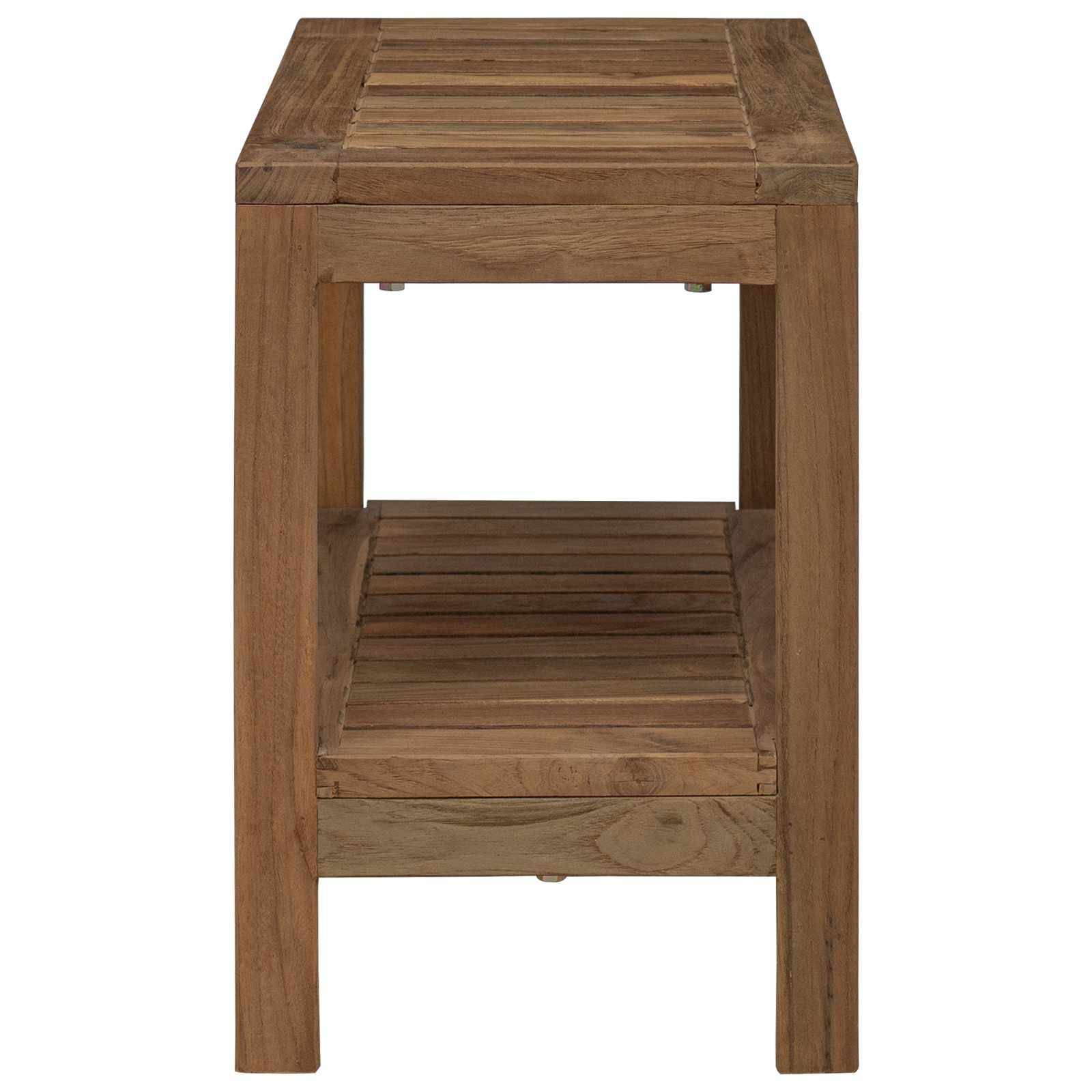 vidaXL Badezimmer Beistelltisch Natur 60 x 30 x 45 cm Massivholz Teak