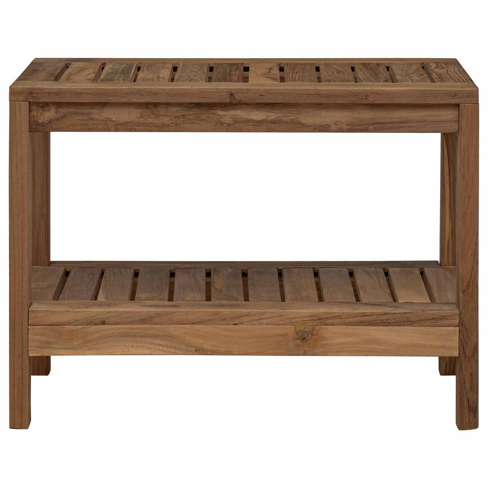 vidaXL Badezimmer Beistelltisch Natur 60 x 30 x 45 cm Massivholz Teak