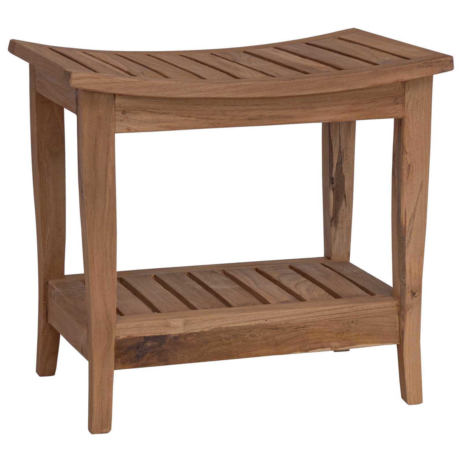vidaXL Bad Beistelltisch Natur 50 x 35 x 45 cm Massivholz Teak
