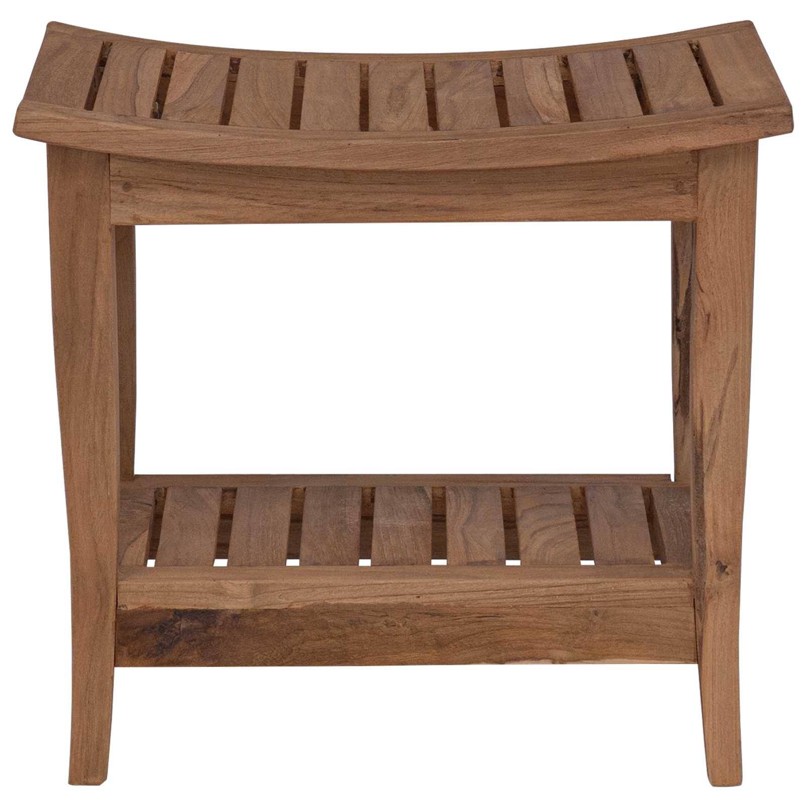 vidaXL Bad Beistelltisch Natur 50 x 35 x 45 cm Massivholz Teak