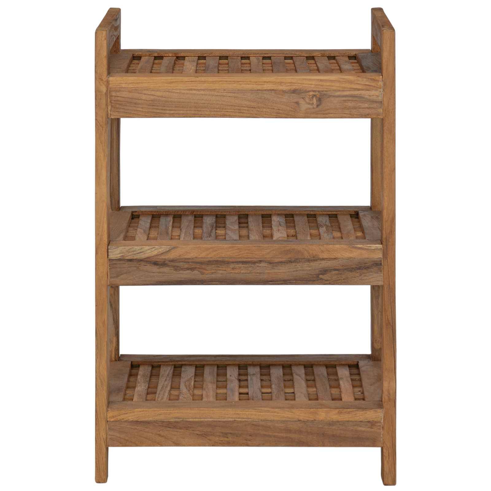 vidaXL Badregal Natur 45 x 30 x 71 cm Massivholz Teak