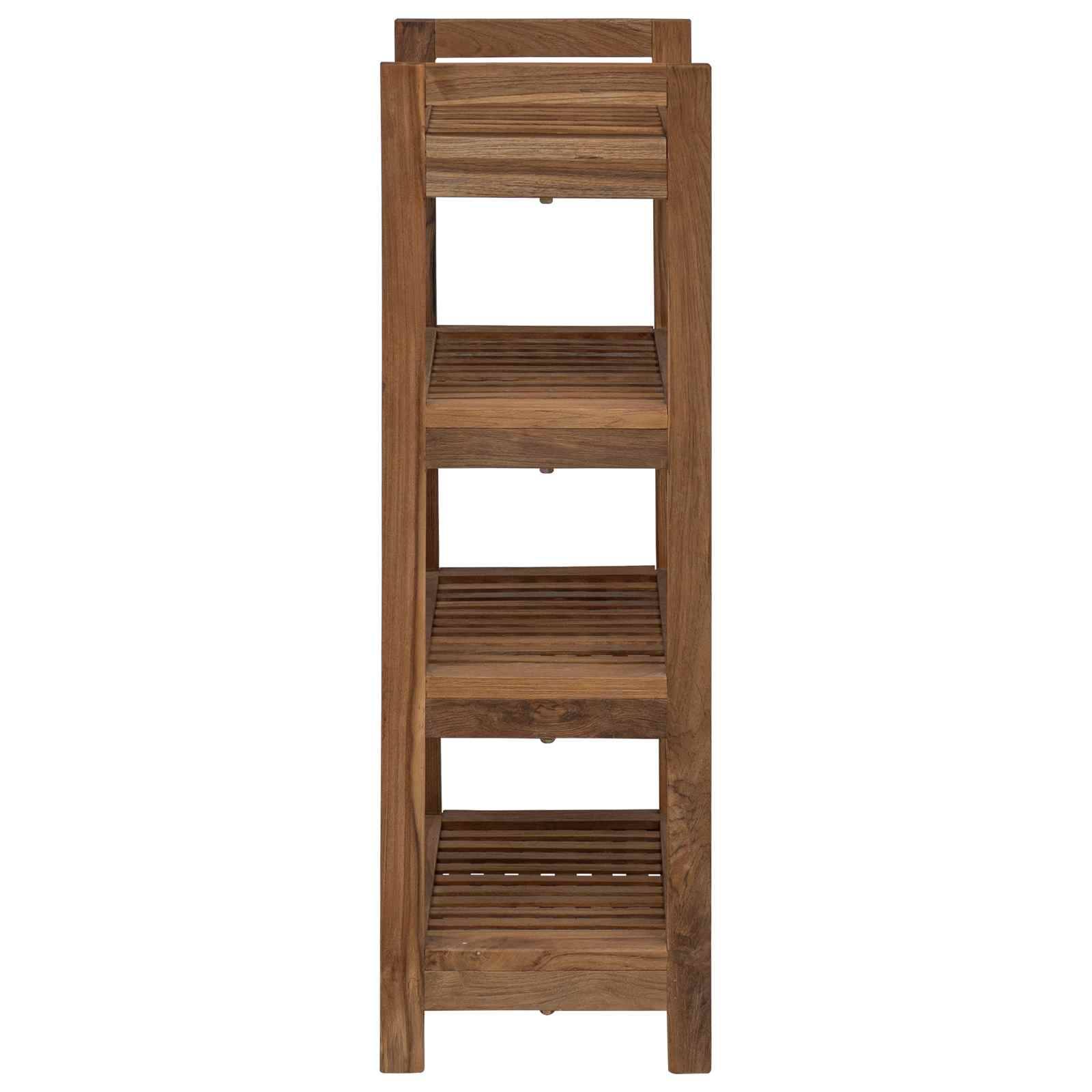 vidaXL Badregal Natur 45 x 30 x 97 cm Massivholz Teak