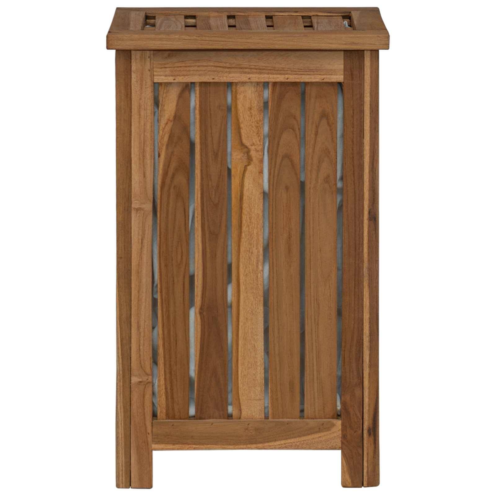 vidaXL Wäschekorb Natur 35 x 25 x 60 cm Massivholz Teak