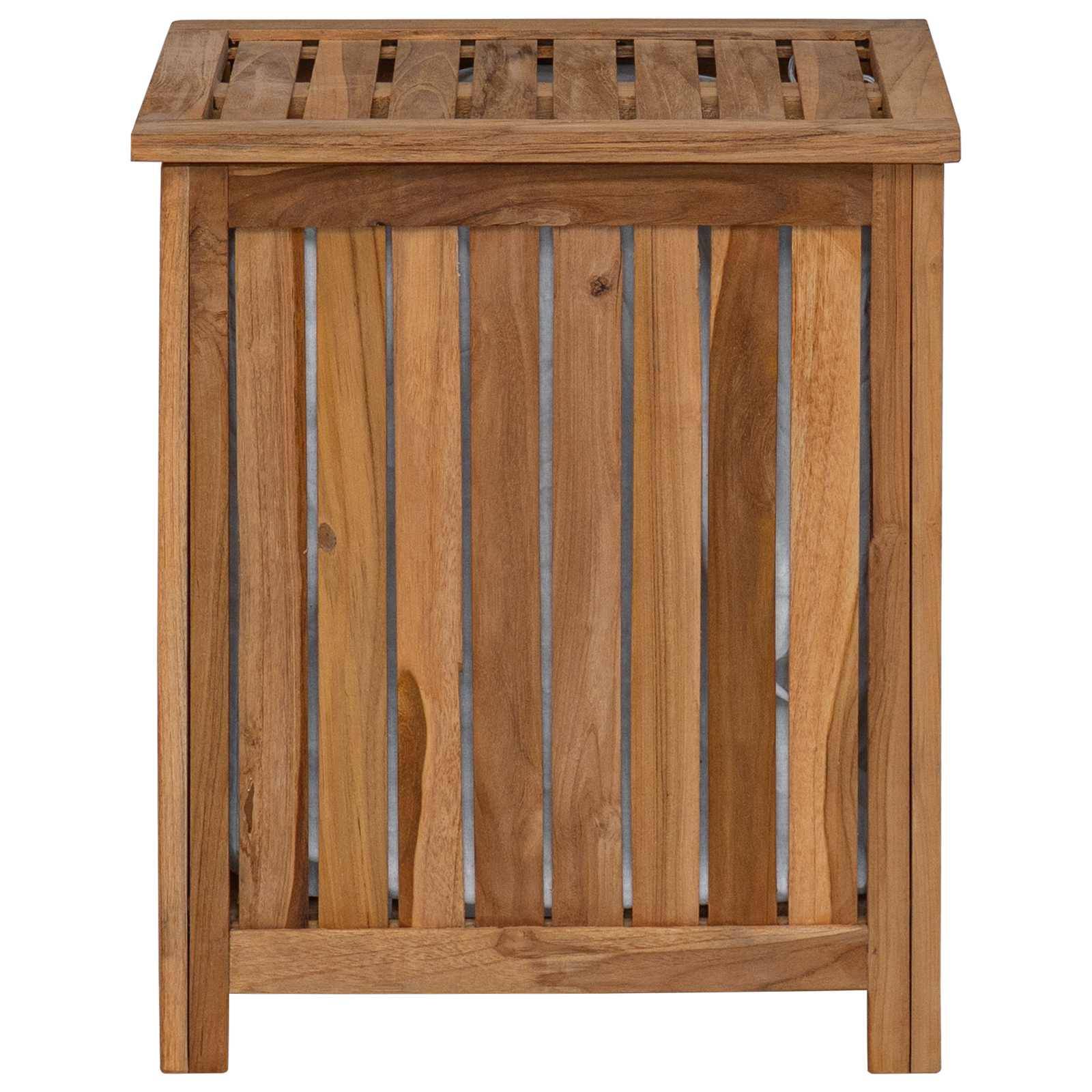 vidaXL Wäschekorb Natur 50 x 35 x 60 cm Massivholz Teak