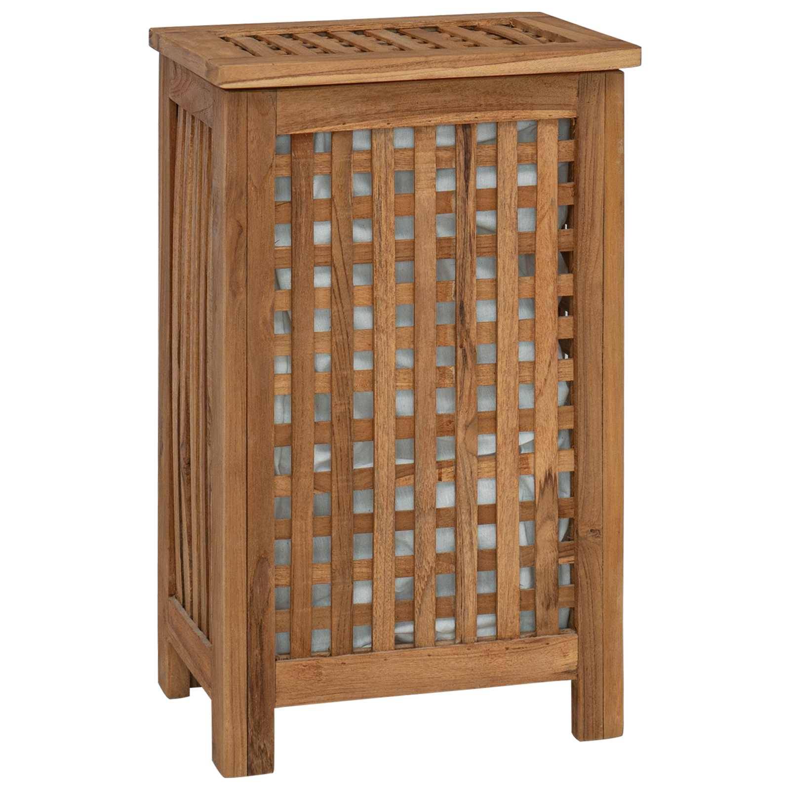 vidaXL Wäschekorb Natur 35 x 25 x 60 cm Massivholz Teak