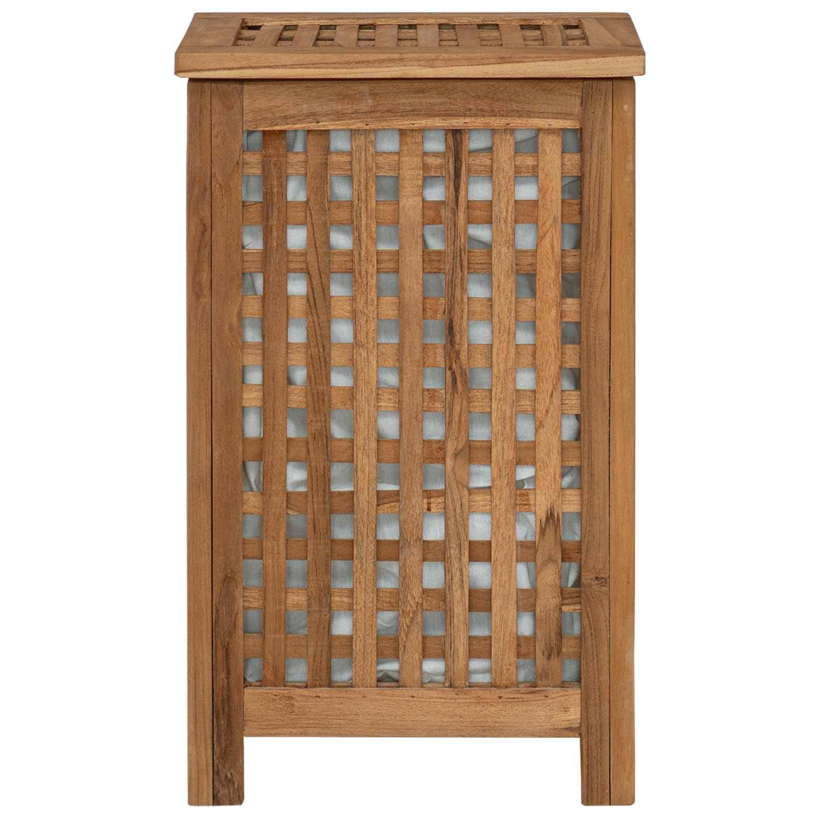 vidaXL Wäschekorb Natur 35 x 25 x 60 cm Massivholz Teak