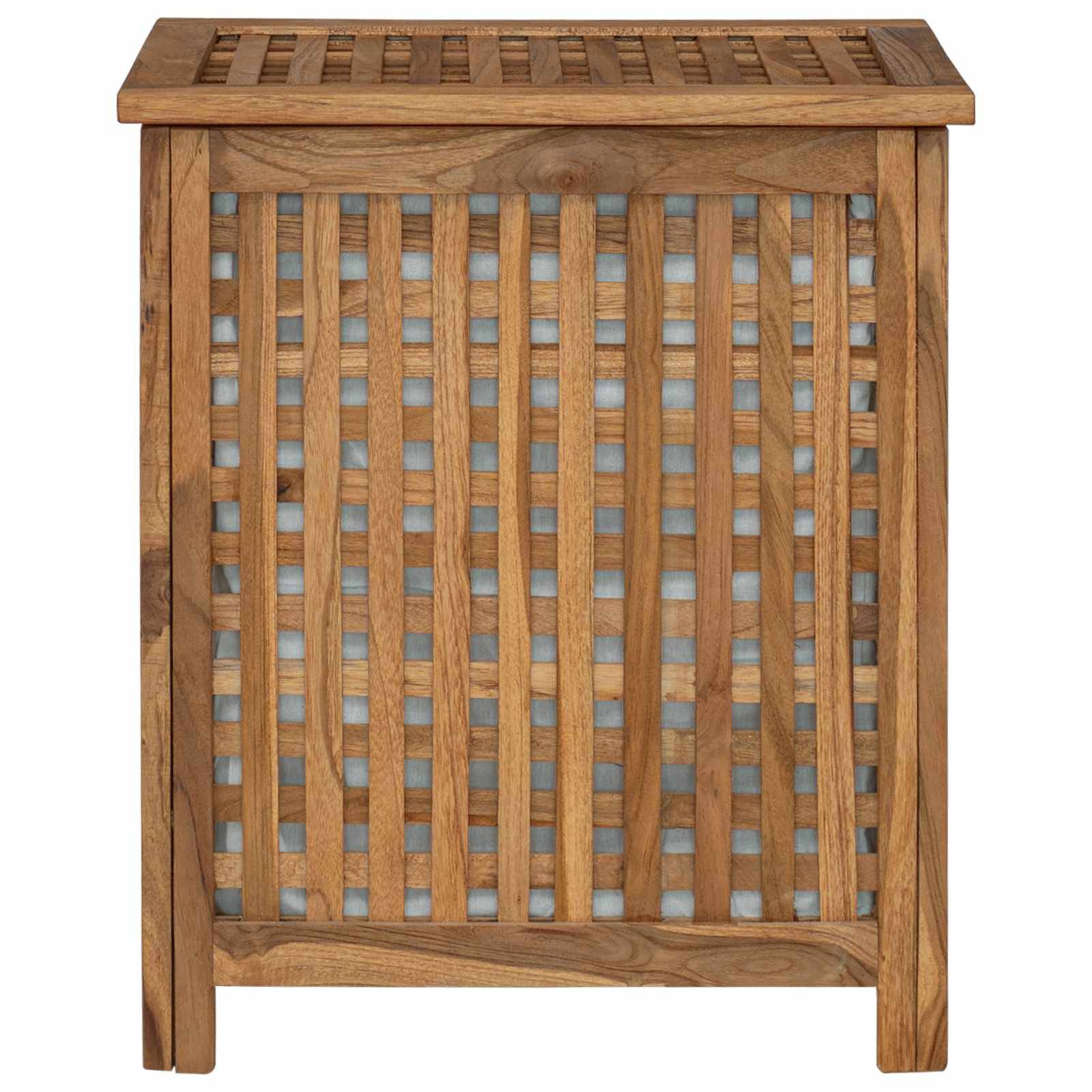 vidaXL Wäschekorb Natur 50 x 35 x 60 cm Massivholz Teak