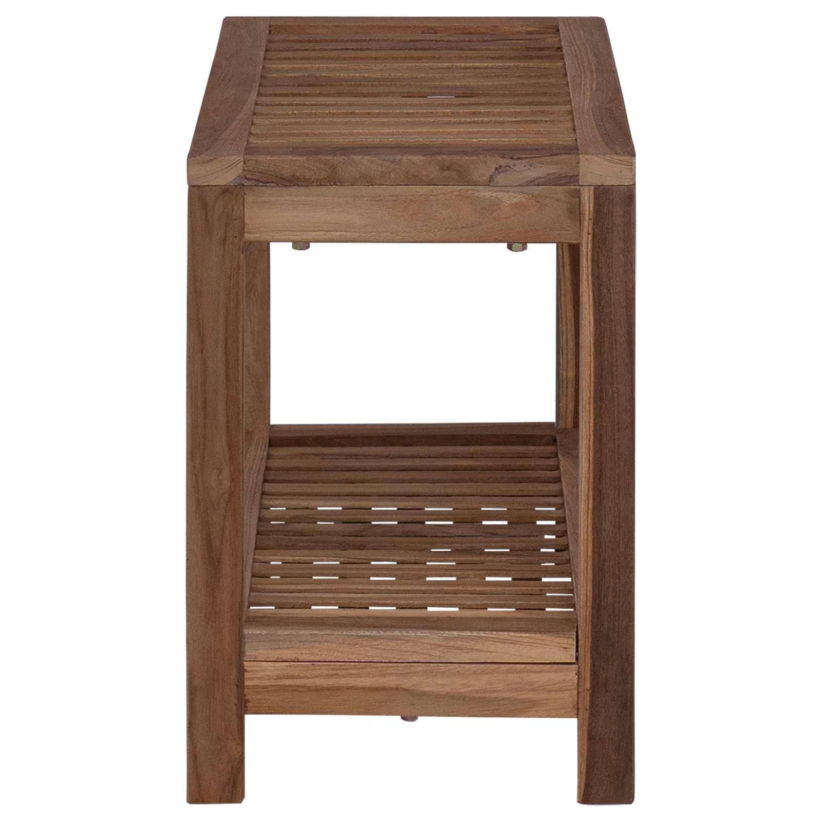 vidaXL Bad Beistelltisch Natur 60 x 30 x 45 cm Massivholz Teak
