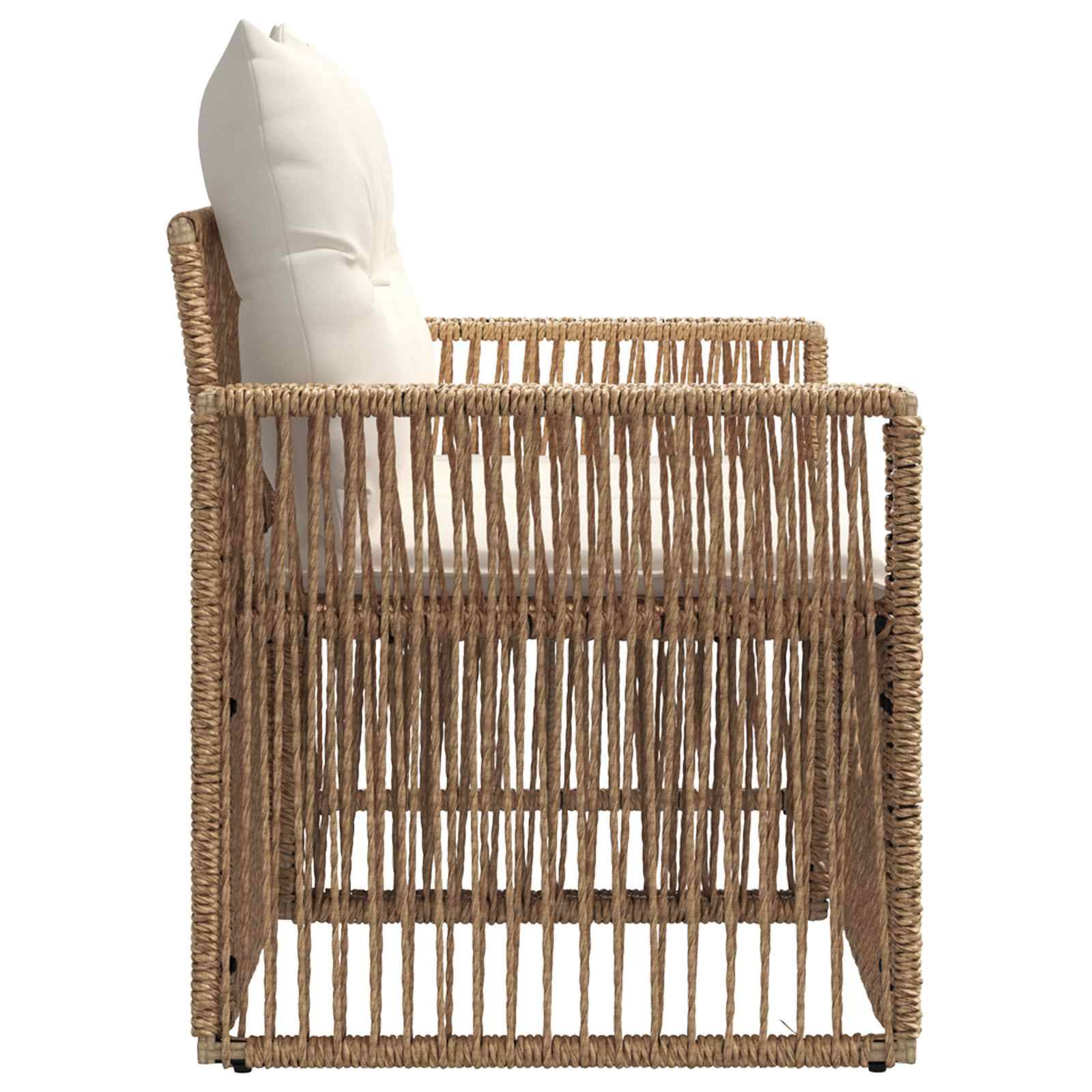 vidaXL Garten-Sofa 2-Sitzanzahl Beige Poly-Rattan