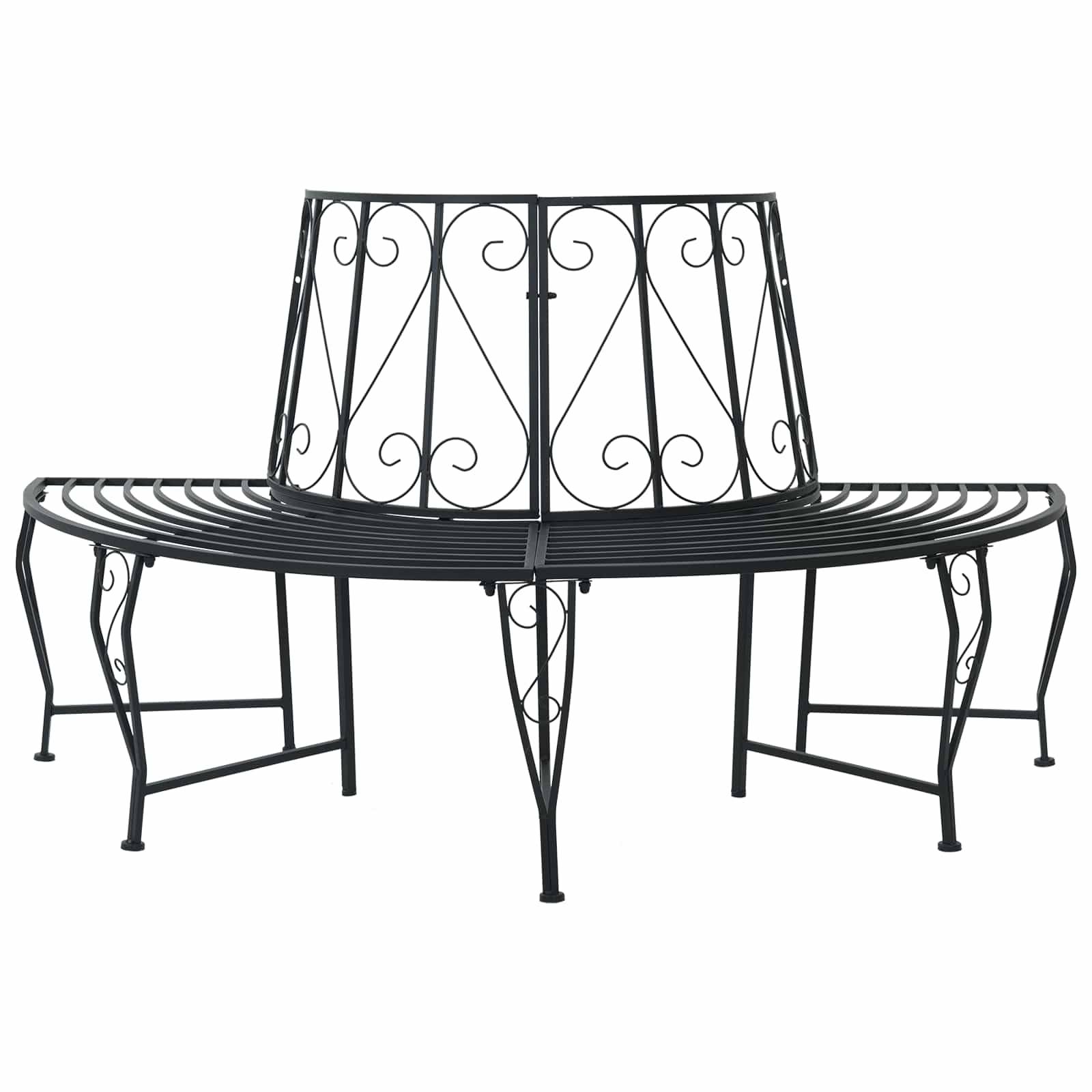 vidaXL Baumbank 4-Sitzanzahl 160 x 80 x 89 cm Stahl Schwarz