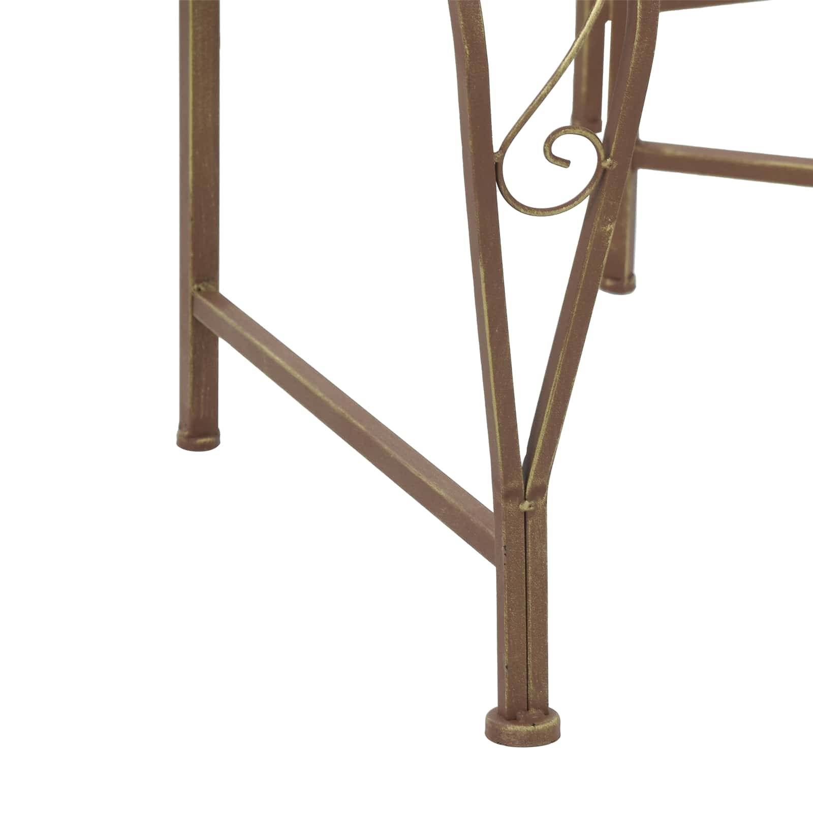vidaXL Baumbank 8-Sitzanzahl Ø 160 x 89 cm Stahl Antikbraun Rund