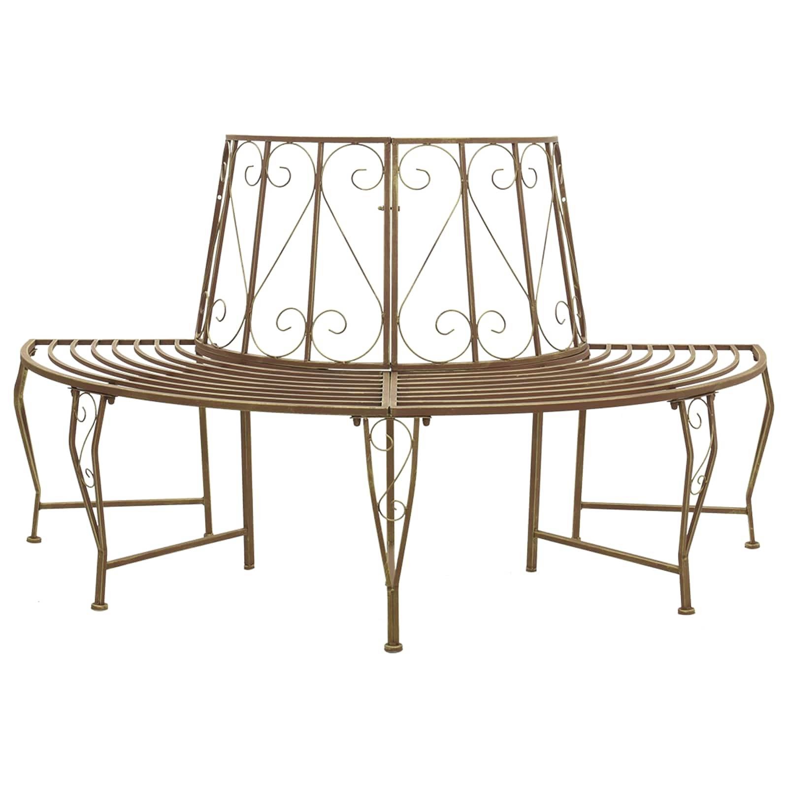vidaXL Baumbank 4-Sitzanzahl 160 x 80 x 89 cm Stahl Antikbraun
