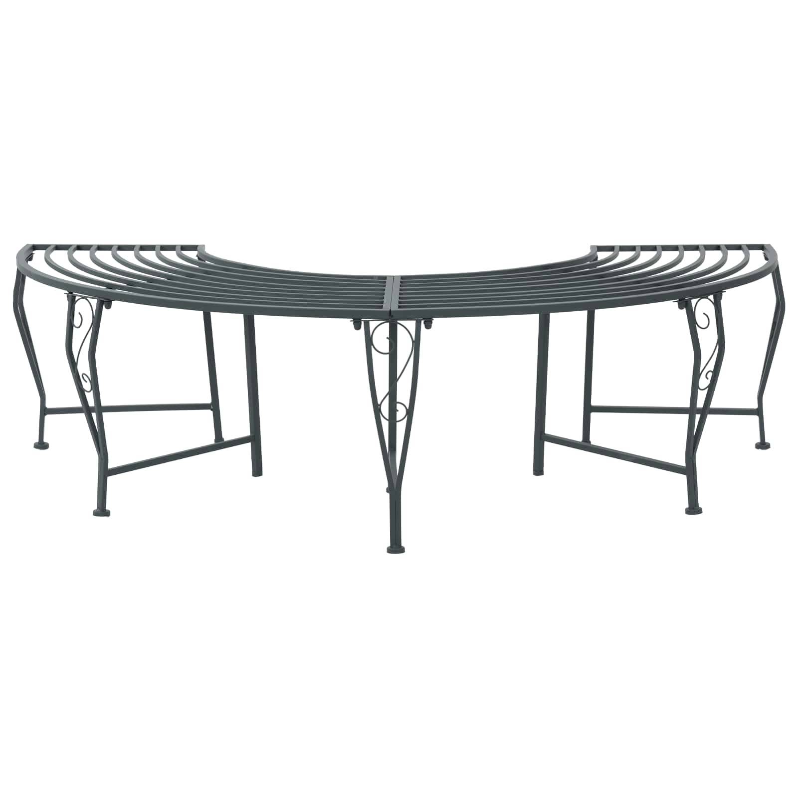 vidaXL Baumbank 4-Sitzanzahl 160 x 80 x 44 cm Stahl Silber Grau