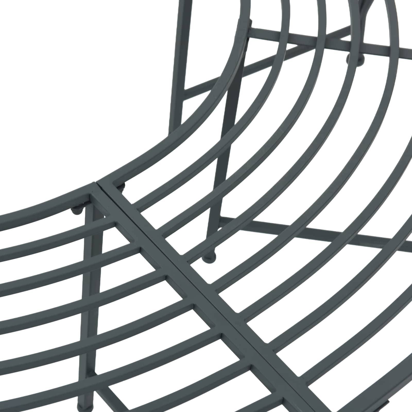 vidaXL Baumbank 4-Sitzanzahl 160 x 80 x 44 cm Stahl Silber Grau