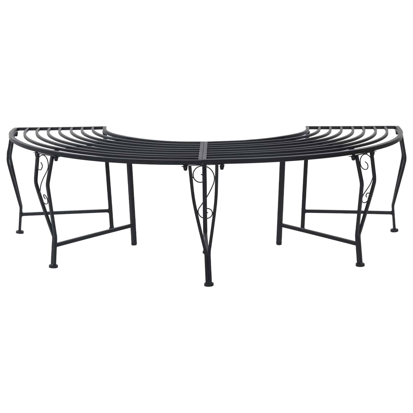vidaXL Baumbank 4-Sitzanzahl 160 x 80 x 44 cm Stahl Schwarz