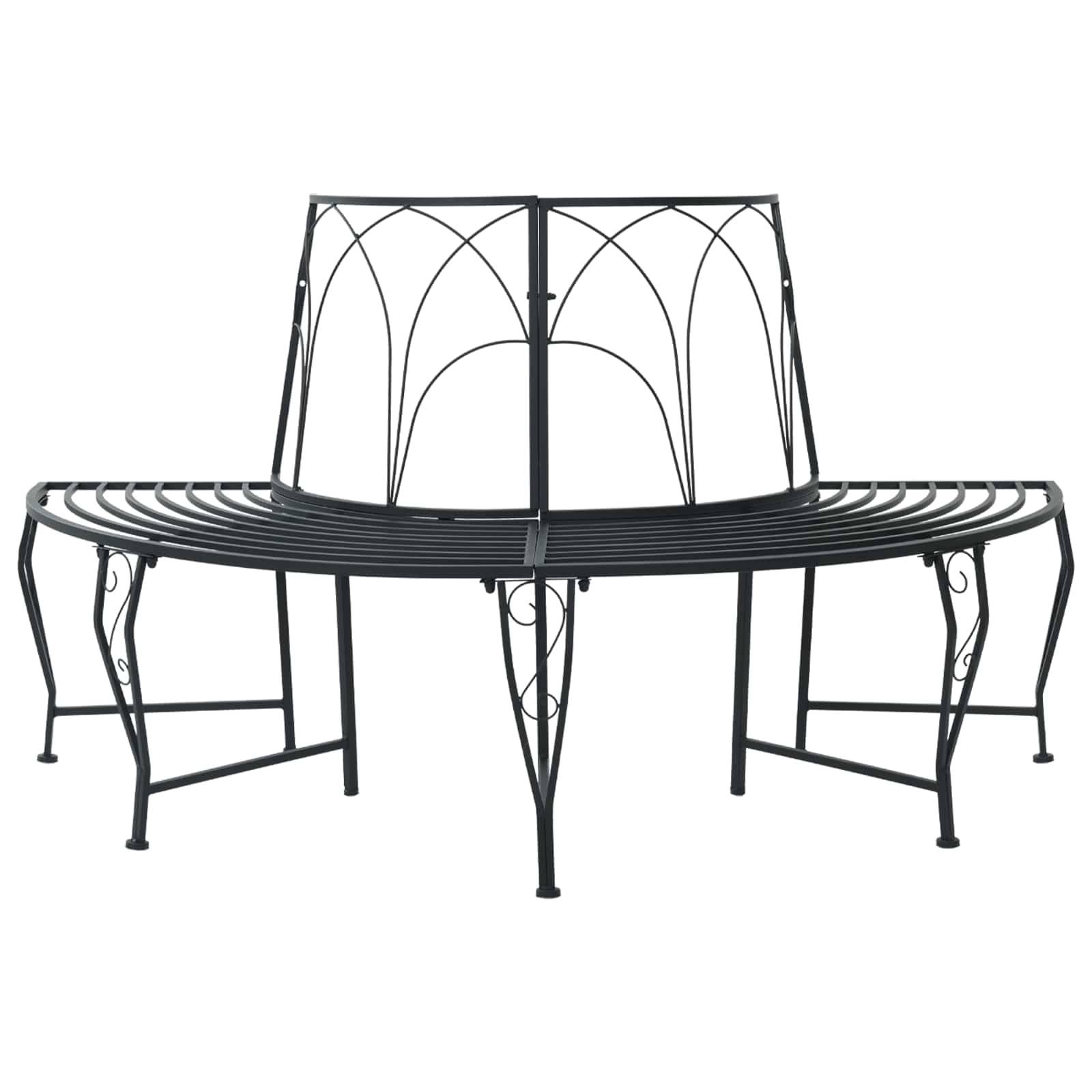 vidaXL Baumbank 4-Sitzanzahl 160 x 80 x 89 cm Stahl Schwarz