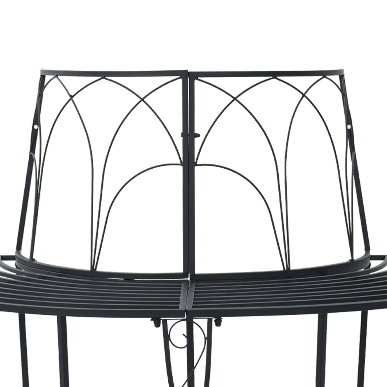 vidaXL Baumbank 4-Sitzanzahl 160 x 80 x 89 cm Stahl Schwarz