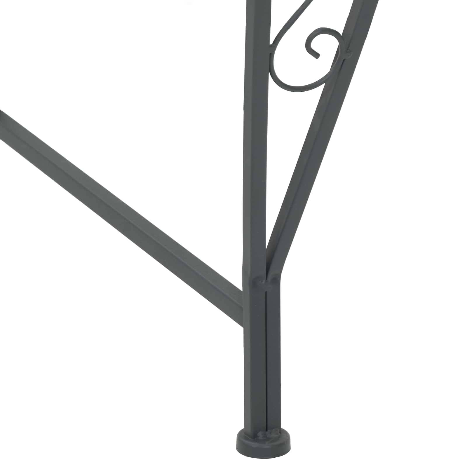 vidaXL Baumbank 8-Sitzanzahl Ø 160 x 89 cm Stahl Silber Grau Rund