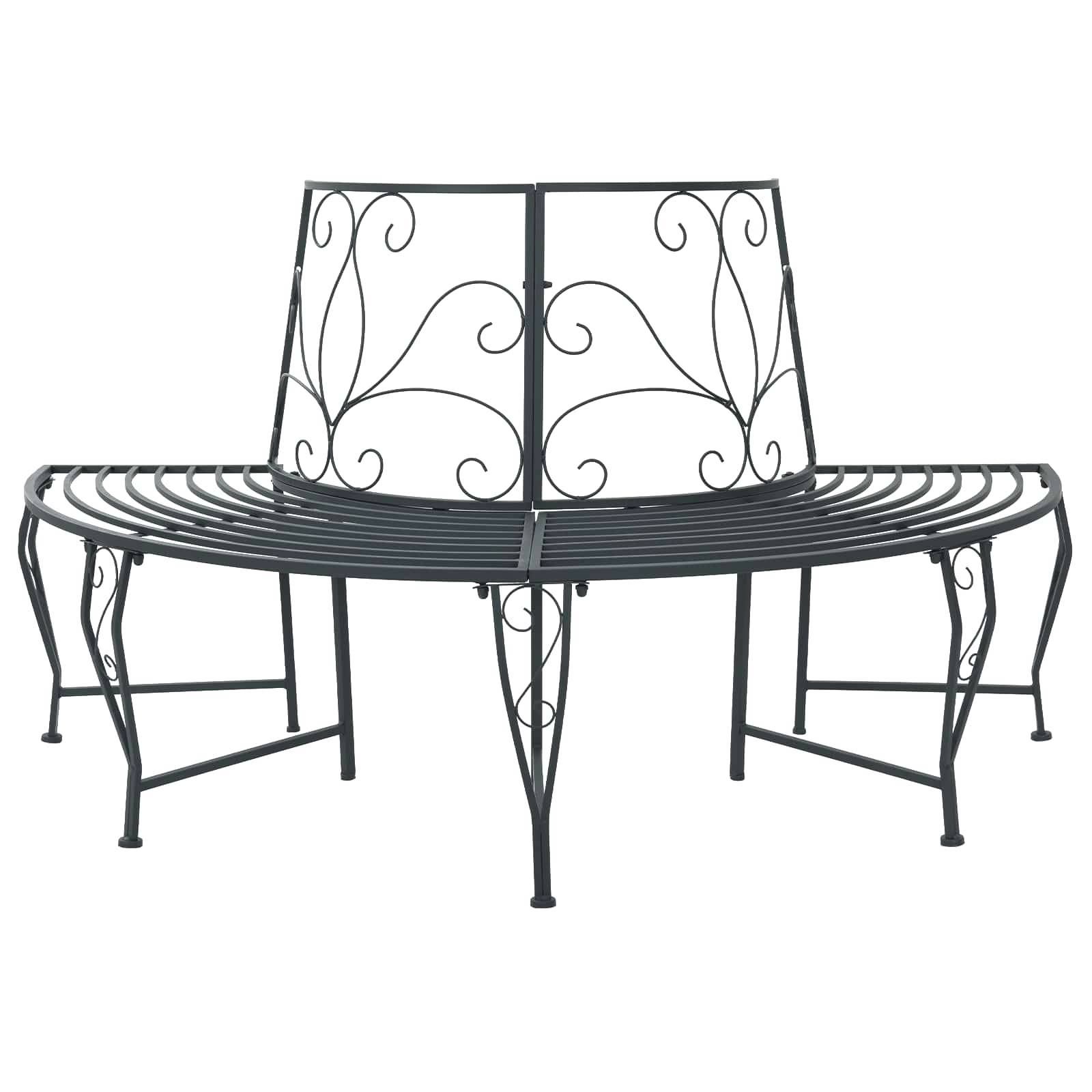 vidaXL Baumbank 4-Sitzanzahl 160 x 80 x 89 cm Stahl Silber Grau