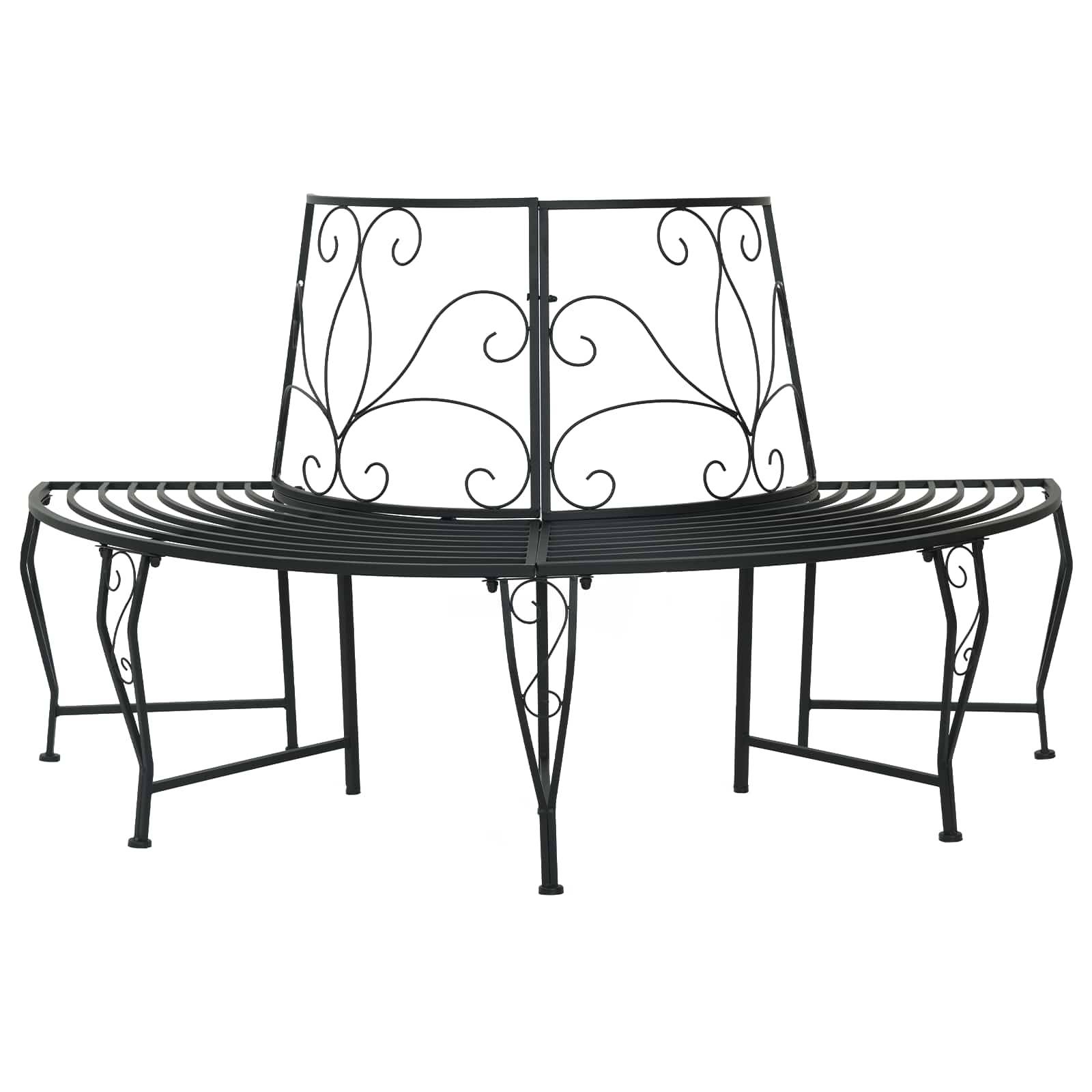 vidaXL Baumbank 4-Sitzanzahl 160 x 80 x 89 cm Stahl Schwarz