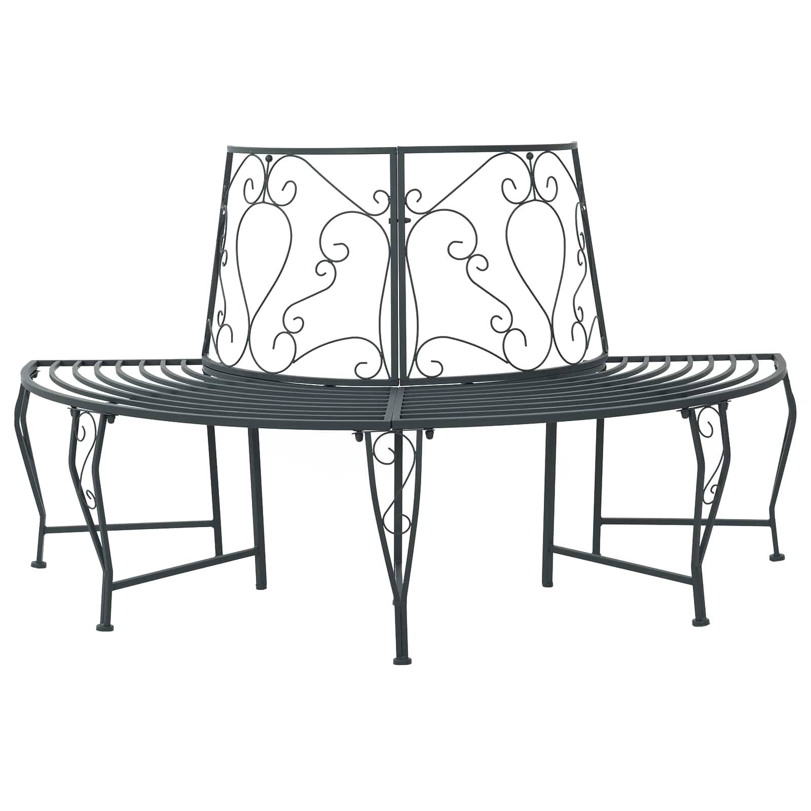 vidaXL Baumbank 4-Sitzanzahl 160 x 80 x 89 cm Stahl Silber Grau