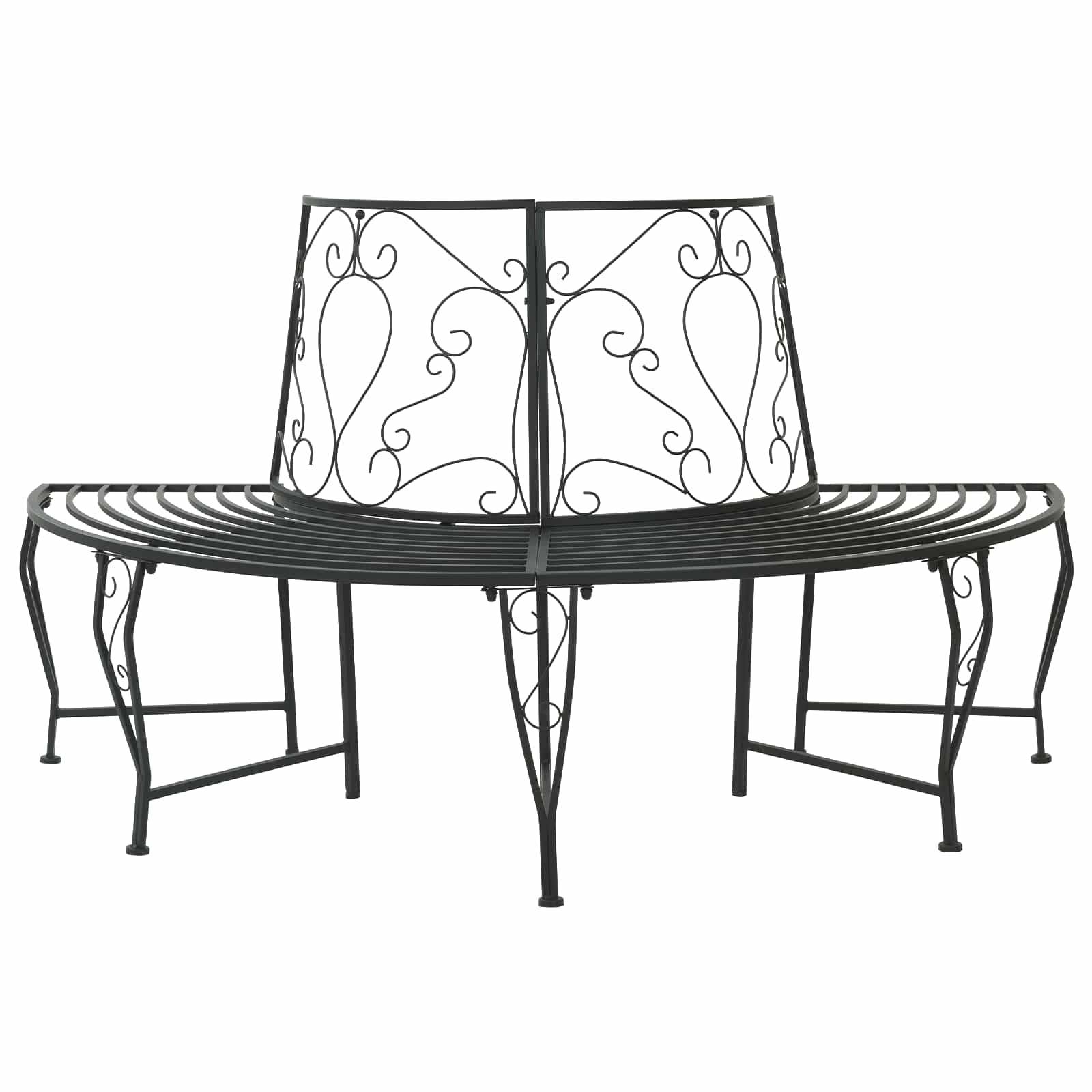 vidaXL Baumbank 4-Sitzanzahl 160 x 80 x 89 cm Stahl Schwarz