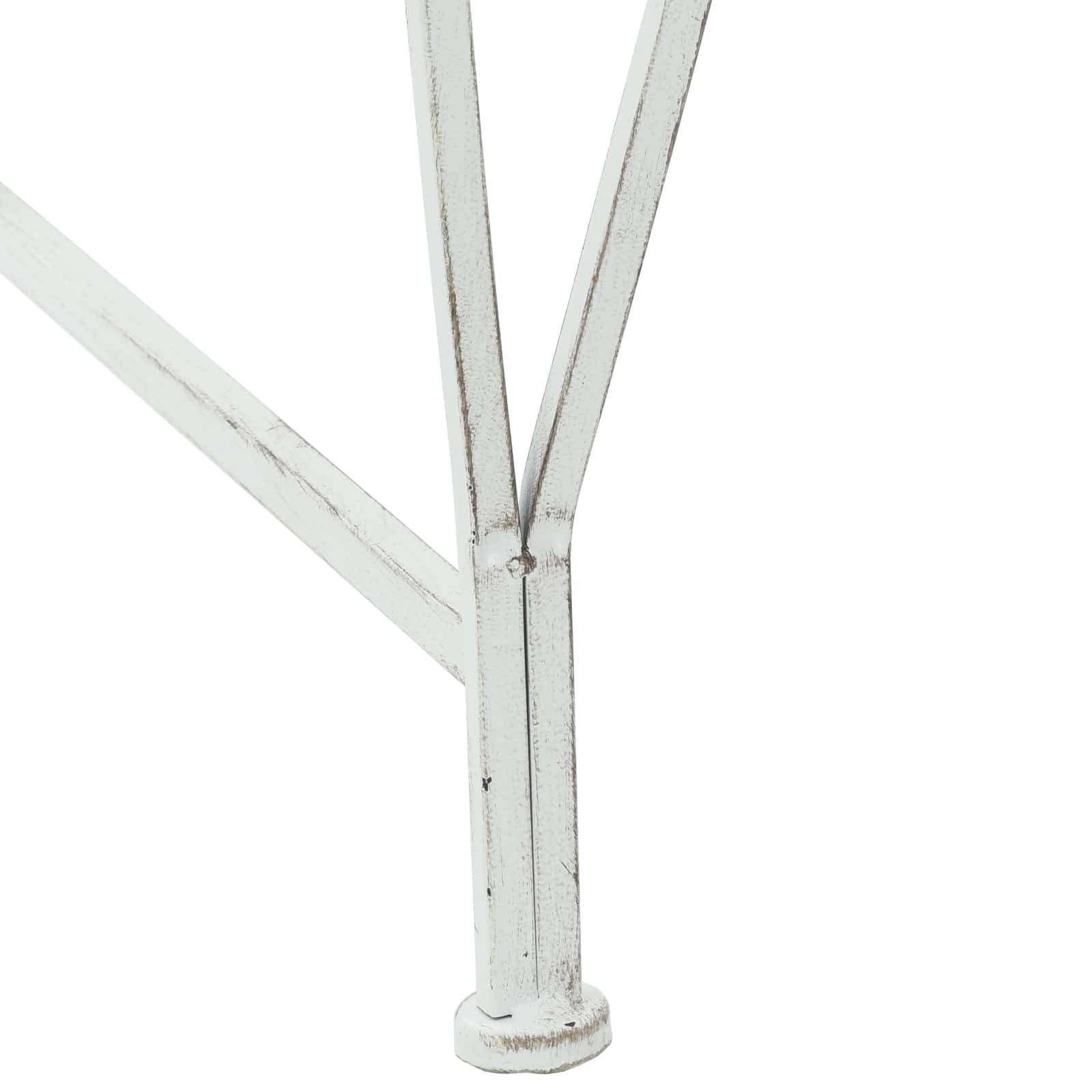 vidaXL Baumbank 4-Sitzanzahl 160 x 80 x 89 cm Stahl Antik Weiß