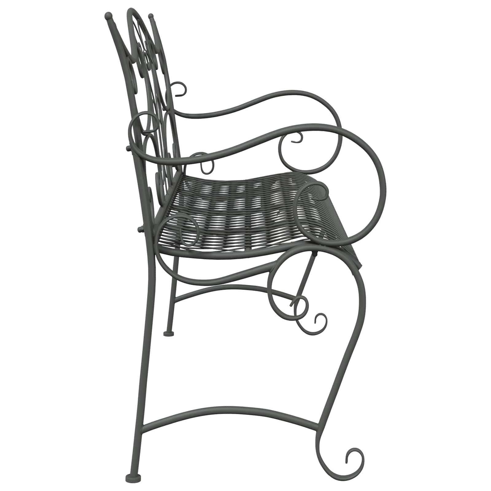 vidaXL Gartenbank 2-Sitzanzahl 114 x 56,5 x 90 cm Stahl Silber Grau