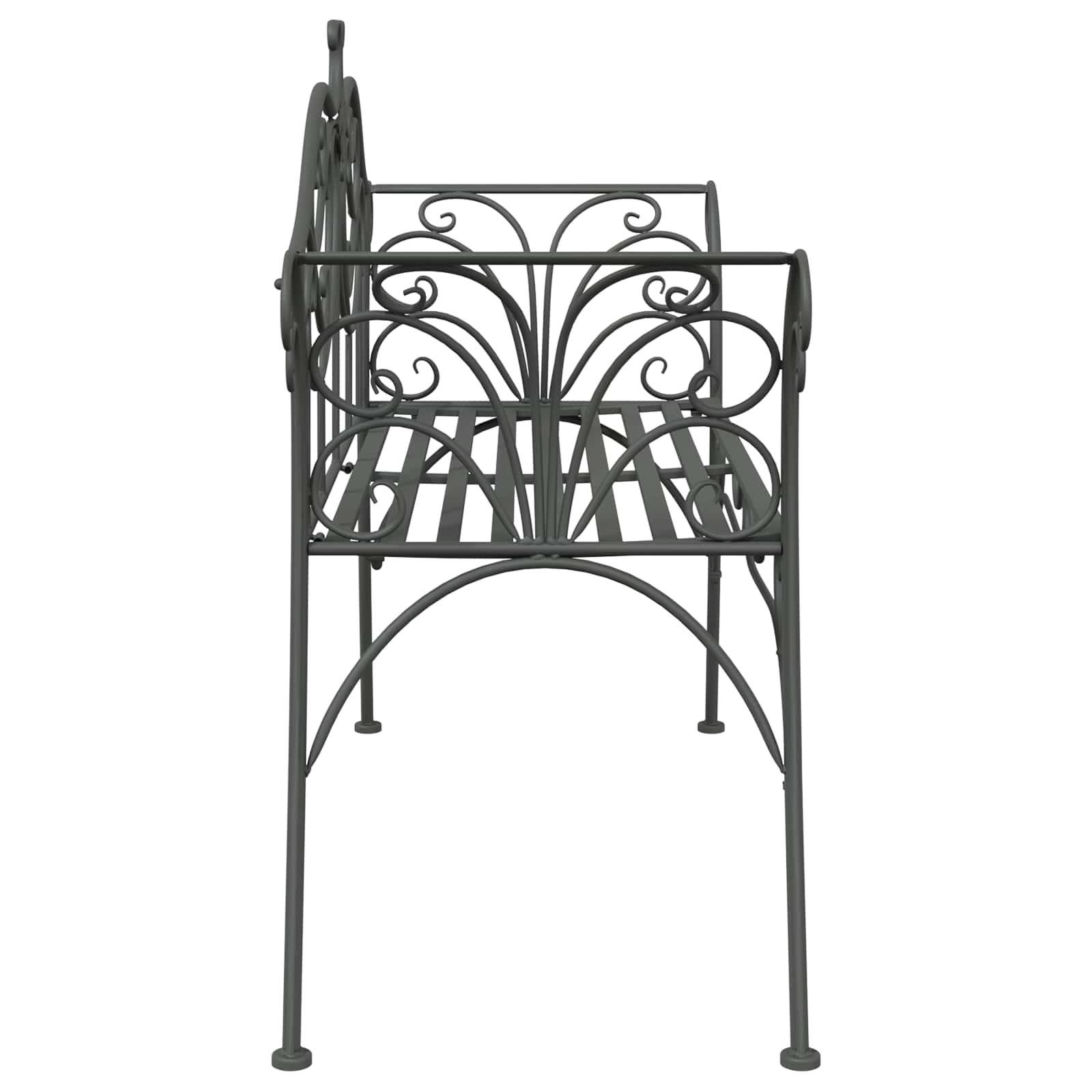 vidaXL Gartenbank 2-Sitzanzahl 130 x 47 x 90 cm Stahl Silber Grau