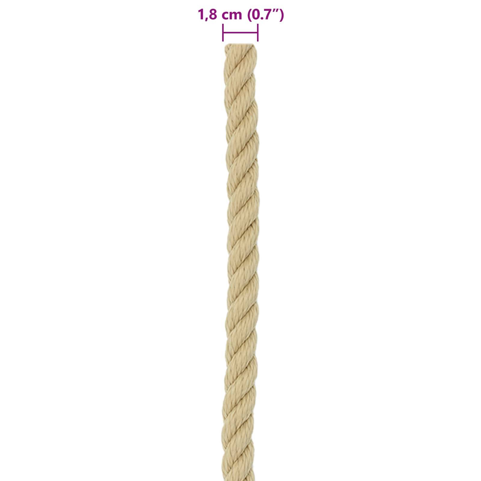 vidaXL Bootsseil 25 m 1.8 Natur PP