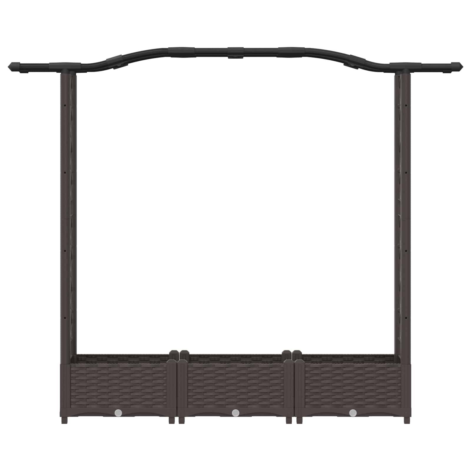 vidaXL Hochbeet mit Rankgitter und Dach Braun 169 x 40 x 125 cm PP