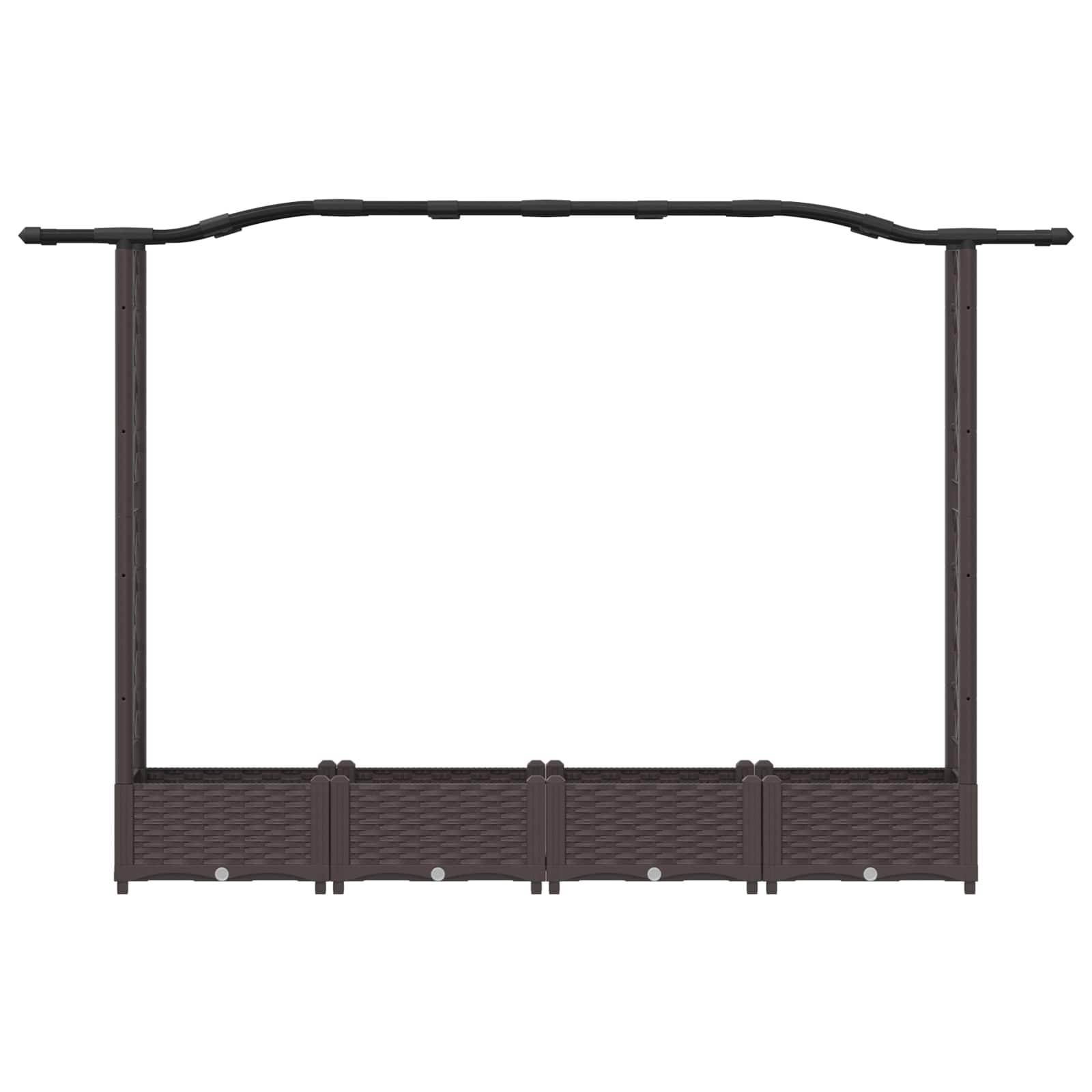 vidaXL Hochbeet mit Rankgitter und Dach Braun 207 x 40 x 126 cm PP